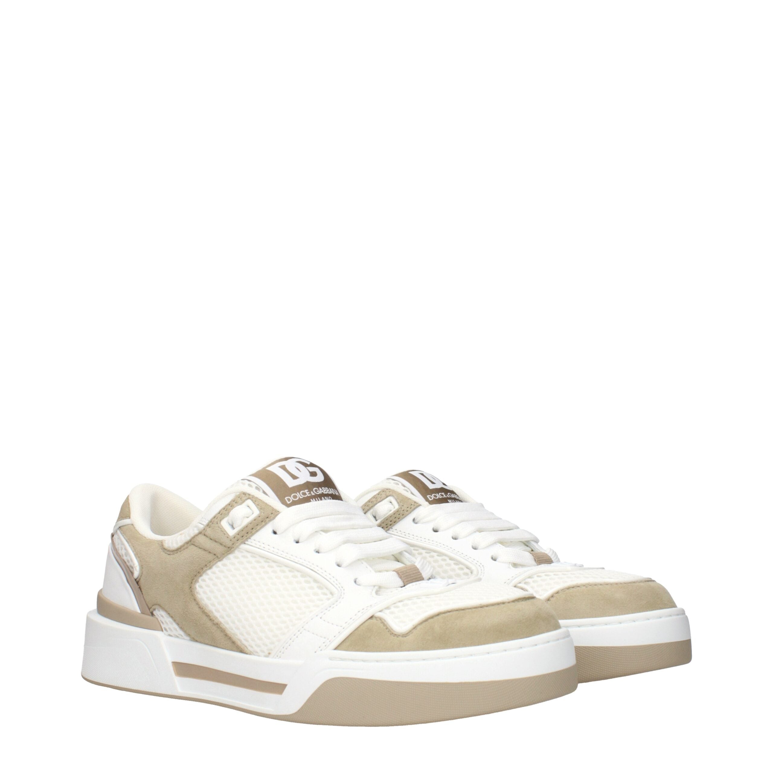 Dolce & Gabbana White Fabric Low Top Men's Sneakers