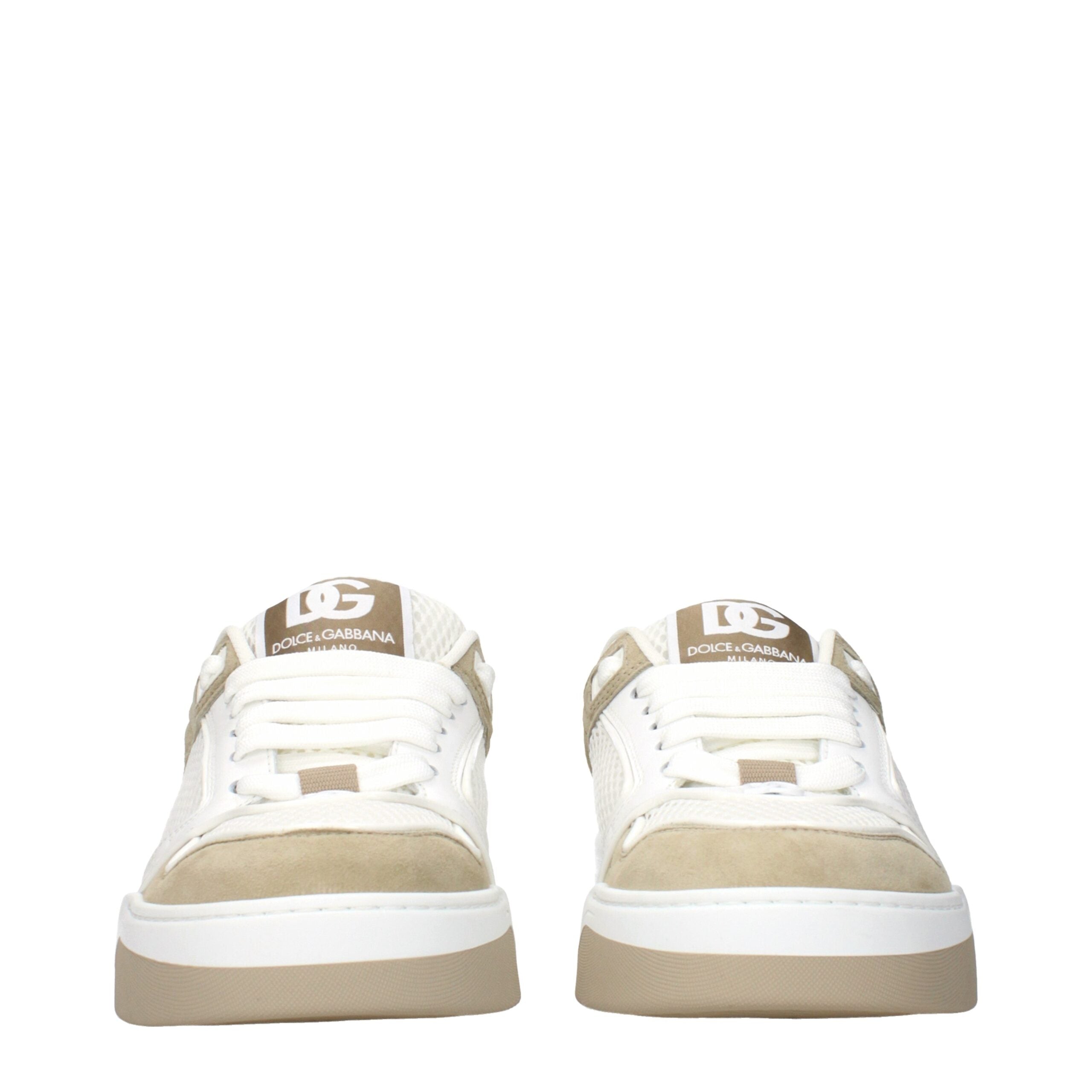 Dolce & Gabbana White Fabric Low Top Men's Sneakers