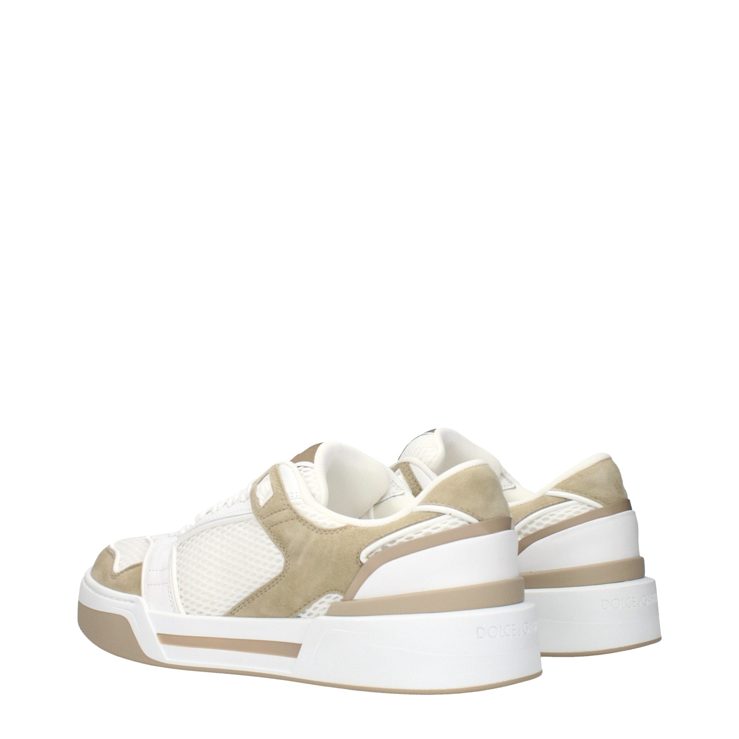 Dolce & Gabbana White Fabric Low Top Men's Sneakers