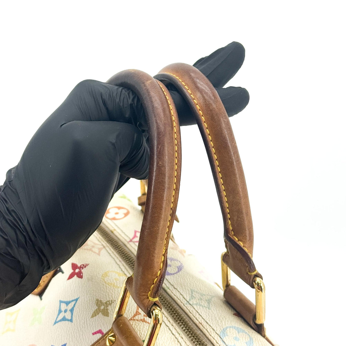 Louis Vuitton Speedy Monogram Multicolor White Canvas Handbag (Pre-Owned)
