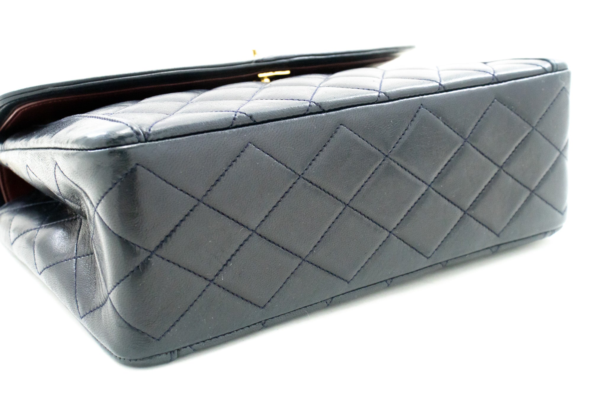 Chanel Matelassé Navy Leather Shoulder Bag (Pre-Owned)