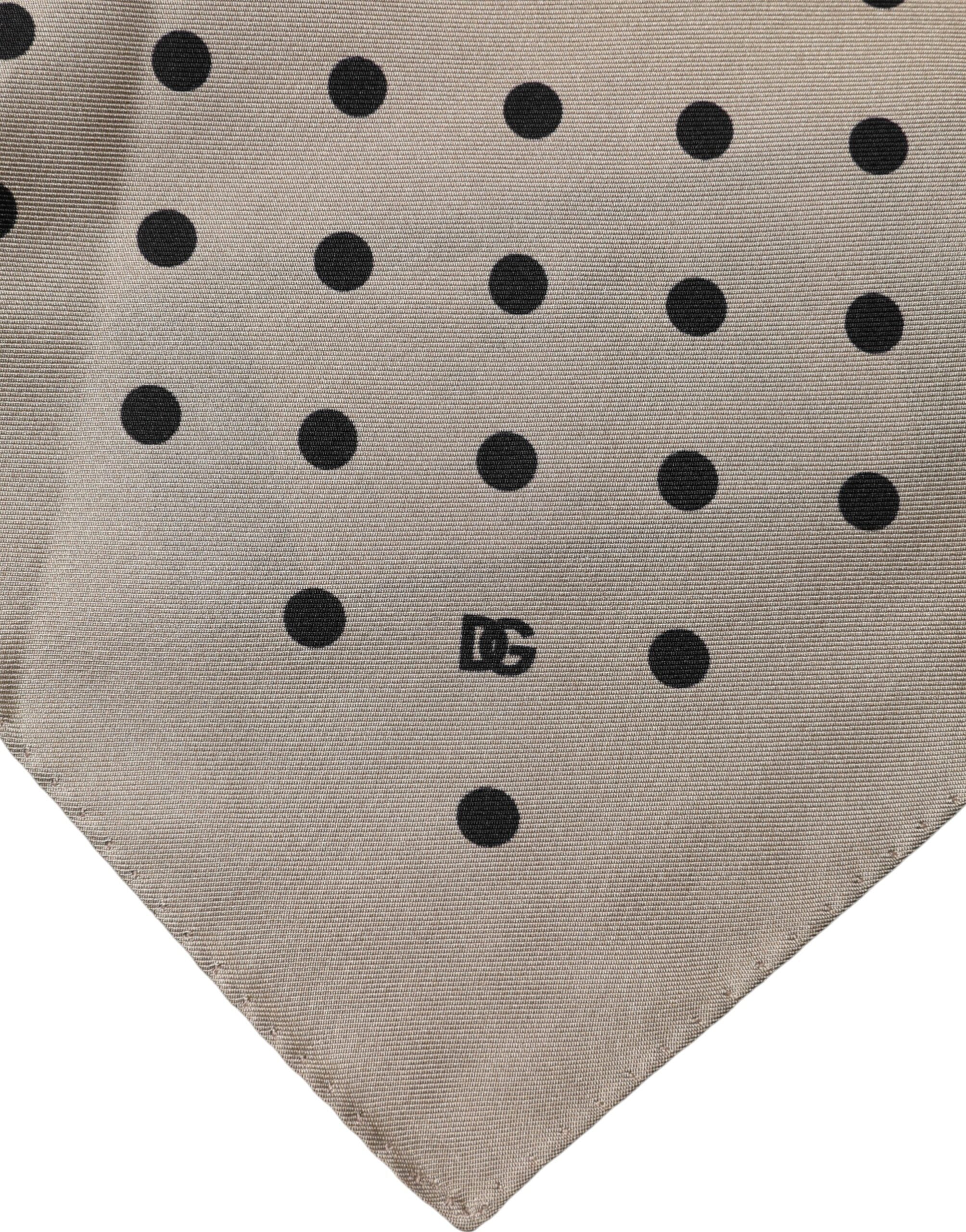 Dolce & Gabbana Brown Polka Dot Square Handkerchief Men's Scarf