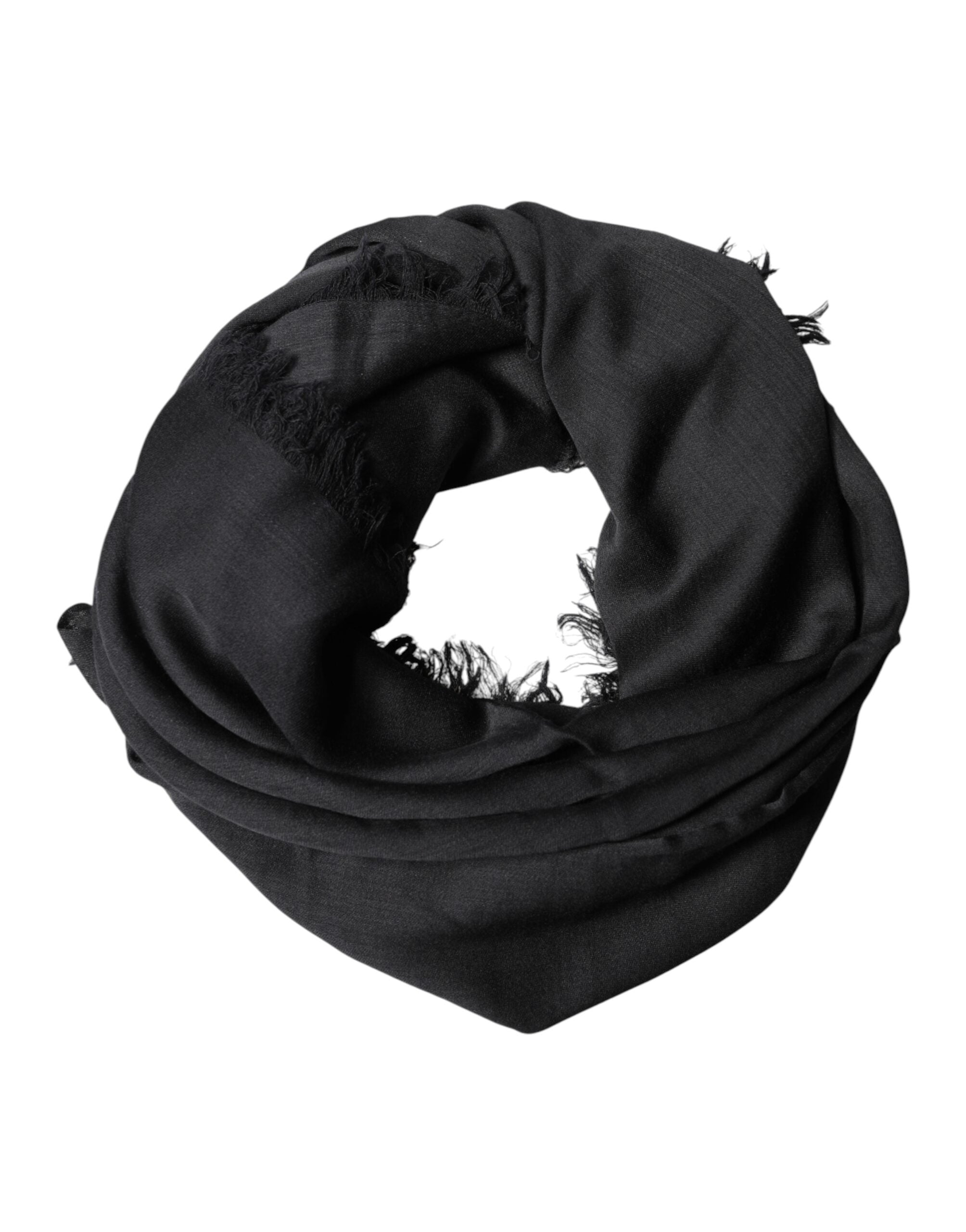 Dolce & Gabbana Black Lace Stole Neck Wrap Shawl Men's Scarf