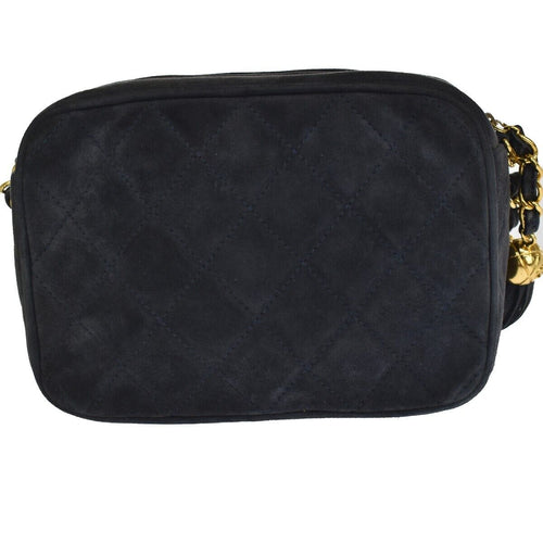 Chanel Mini Matelassé Black Suede Shoulder Bag (Pre-Owned)