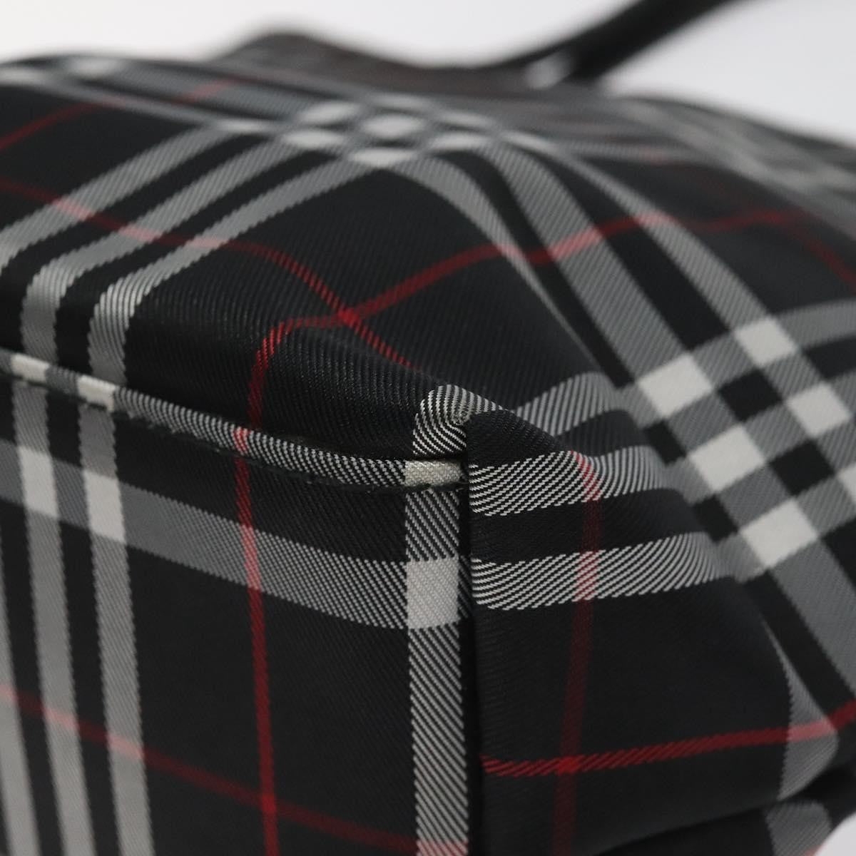 Burberry Nova Check Tote Nylon Black Nylon Handbag (Pre-Owned)