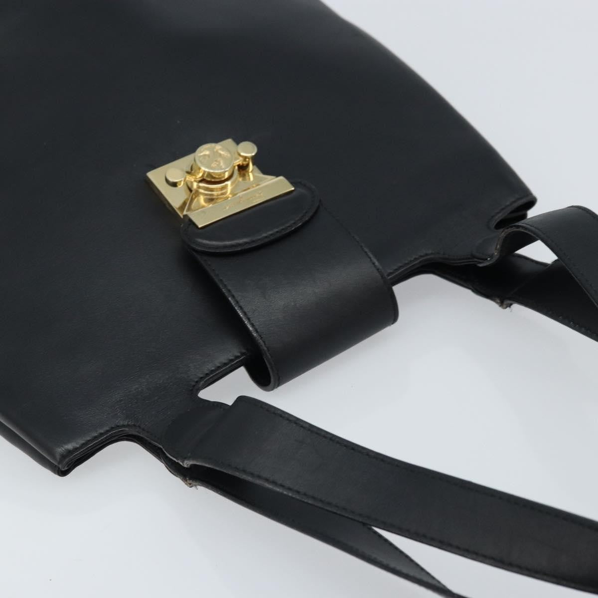 Salvatore Ferragamo Vintage Leather Black Leather Tote Bag Bag (Pre-Owned)