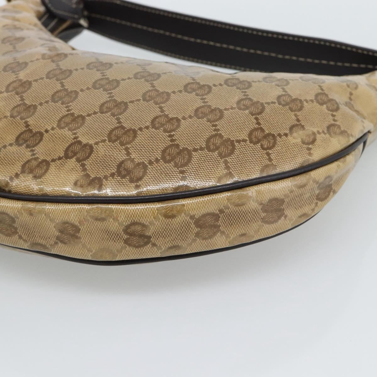 Gucci Vintage Hobo Crystal Canvas Beige Canvas Shoulder Bag Bag (Pre-Owned)