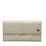 Gucci Interlocking White Leather Wallet  (Pre-Owned)