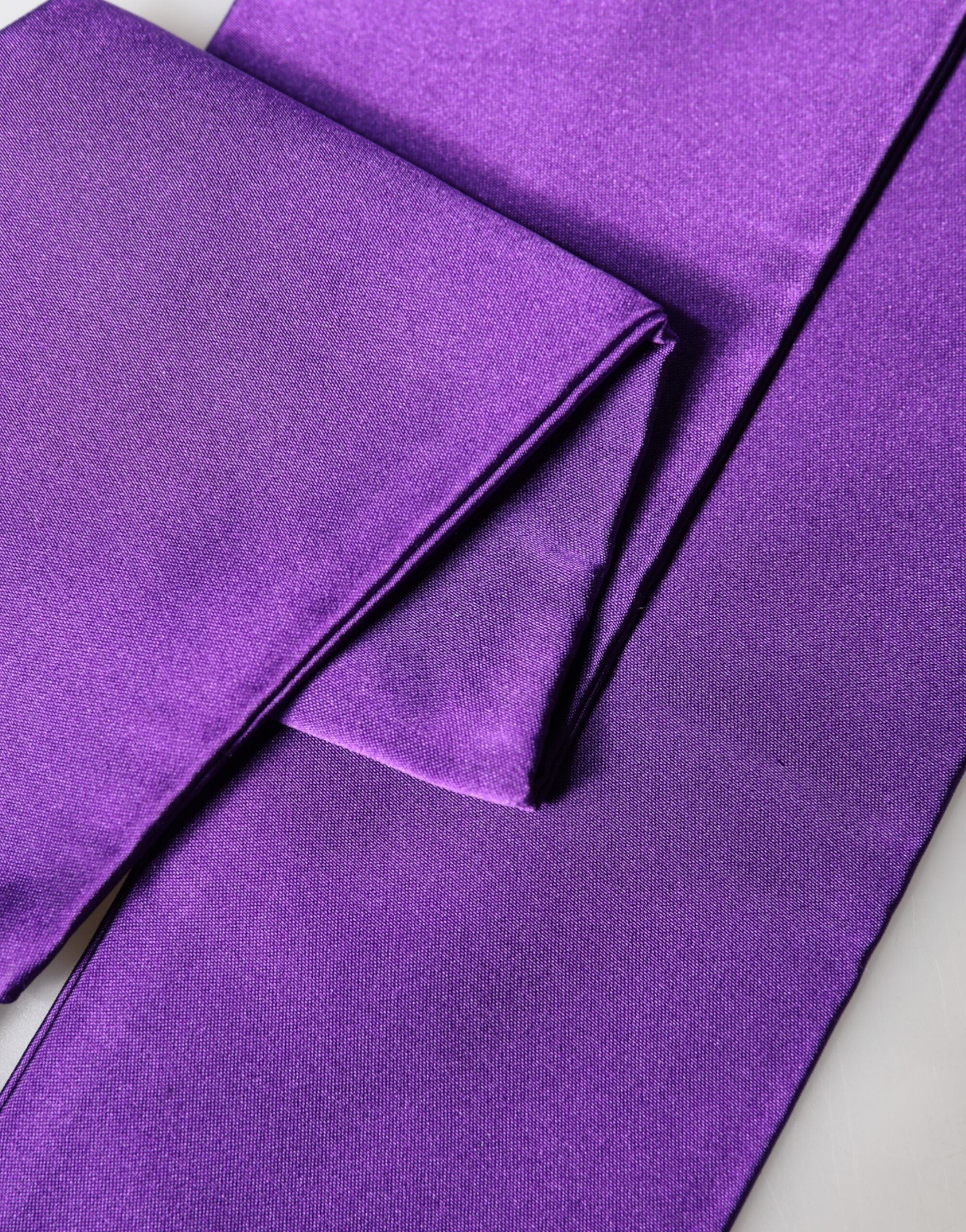 Dolce & Gabbana Violet Silk Fringes Neck Wrap Foulard Men's Scarf