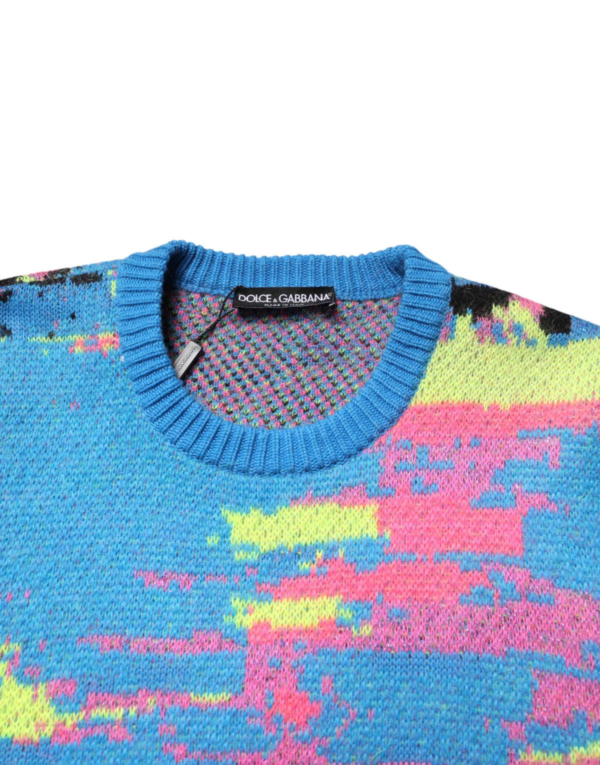 Dolce & Gabbana Multicolor Men Crew Neck Pullover Men's Sweater
