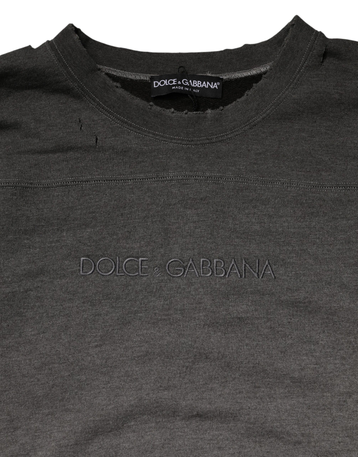 Dolce & Gabbana Gray Cotton Crew Neck Men Sweatshirt Men's Sweater