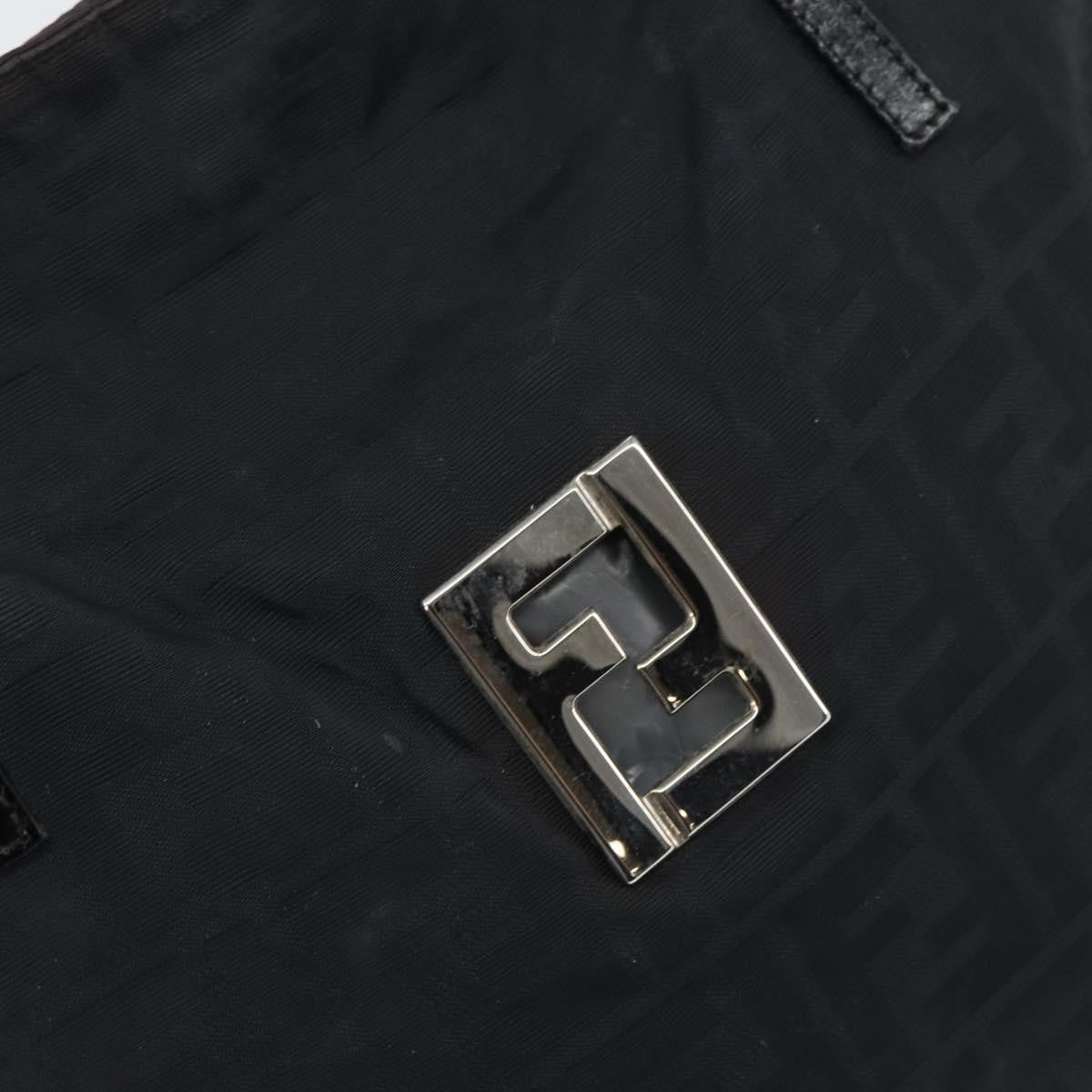 Fendi Zucca Tote Canvas Black Canvas Tote Bag Bag (Pre-Owned)