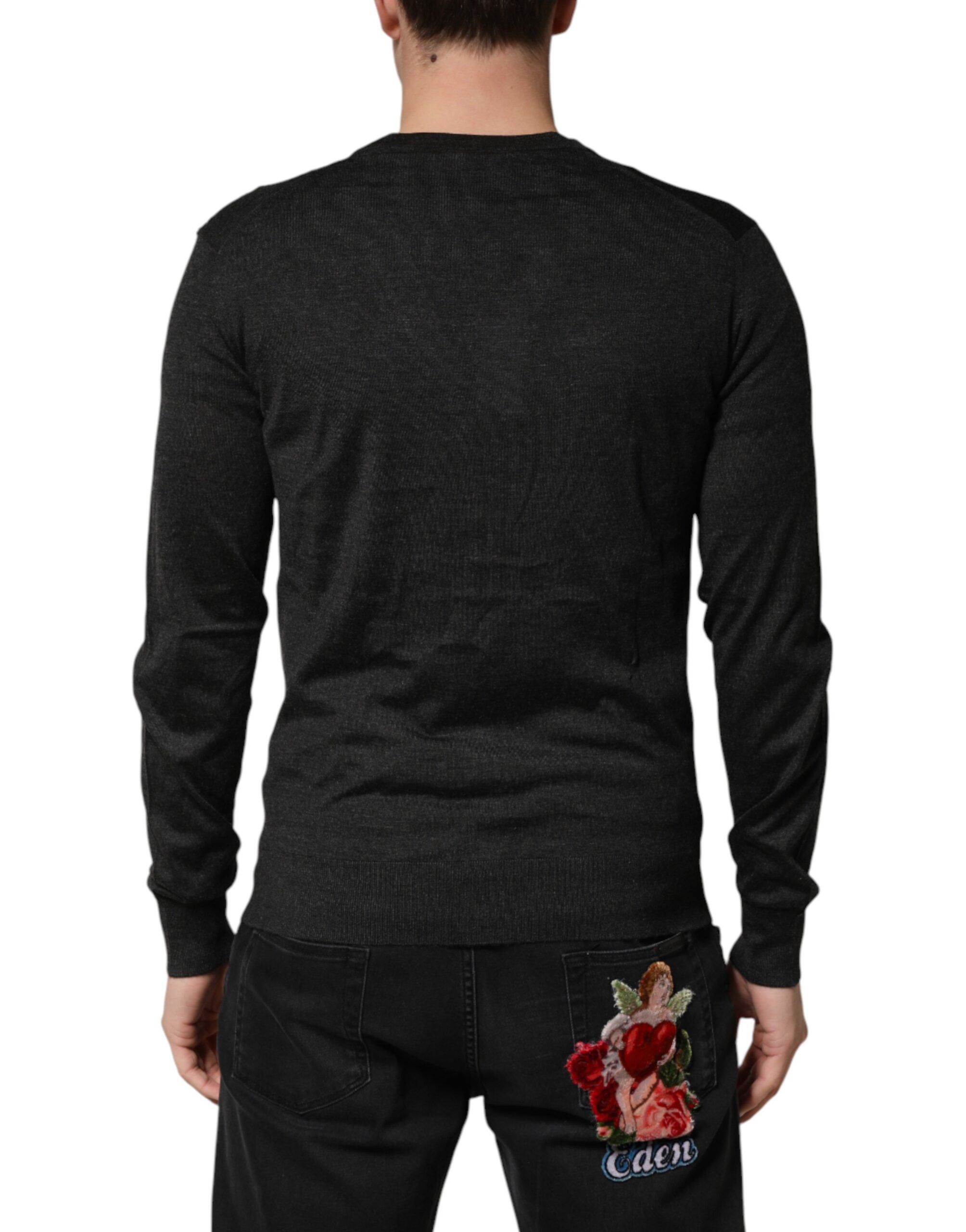 Dolce & Gabbana Black Cashmere Buttoned Men Cardigan Men's Sweater (Pre-Owned)