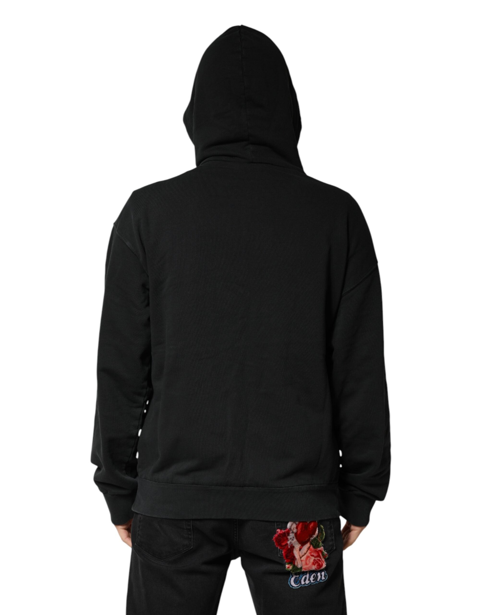 Dolce & Gabbana Black Logo Zipped Hooded Sweatshirt Men's Sweater (Pre-Owned)