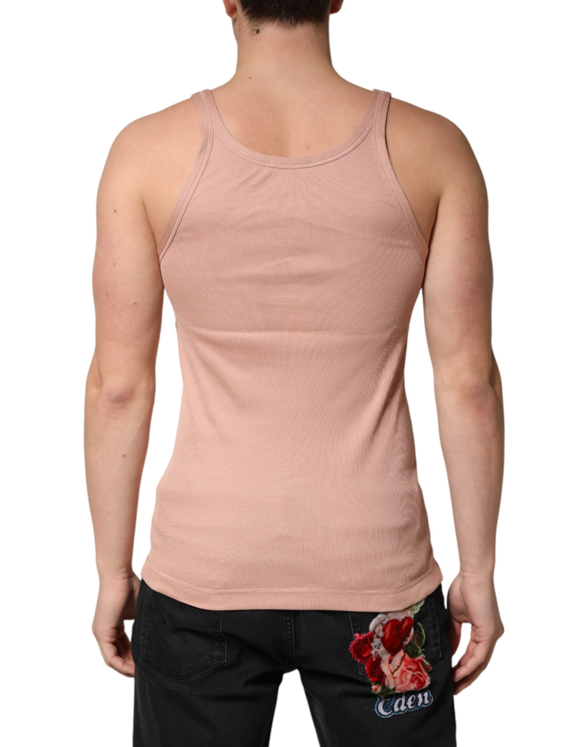Dolce & Gabbana Pink Sleeveless Round Neck Tank Top  Men's T-shirt