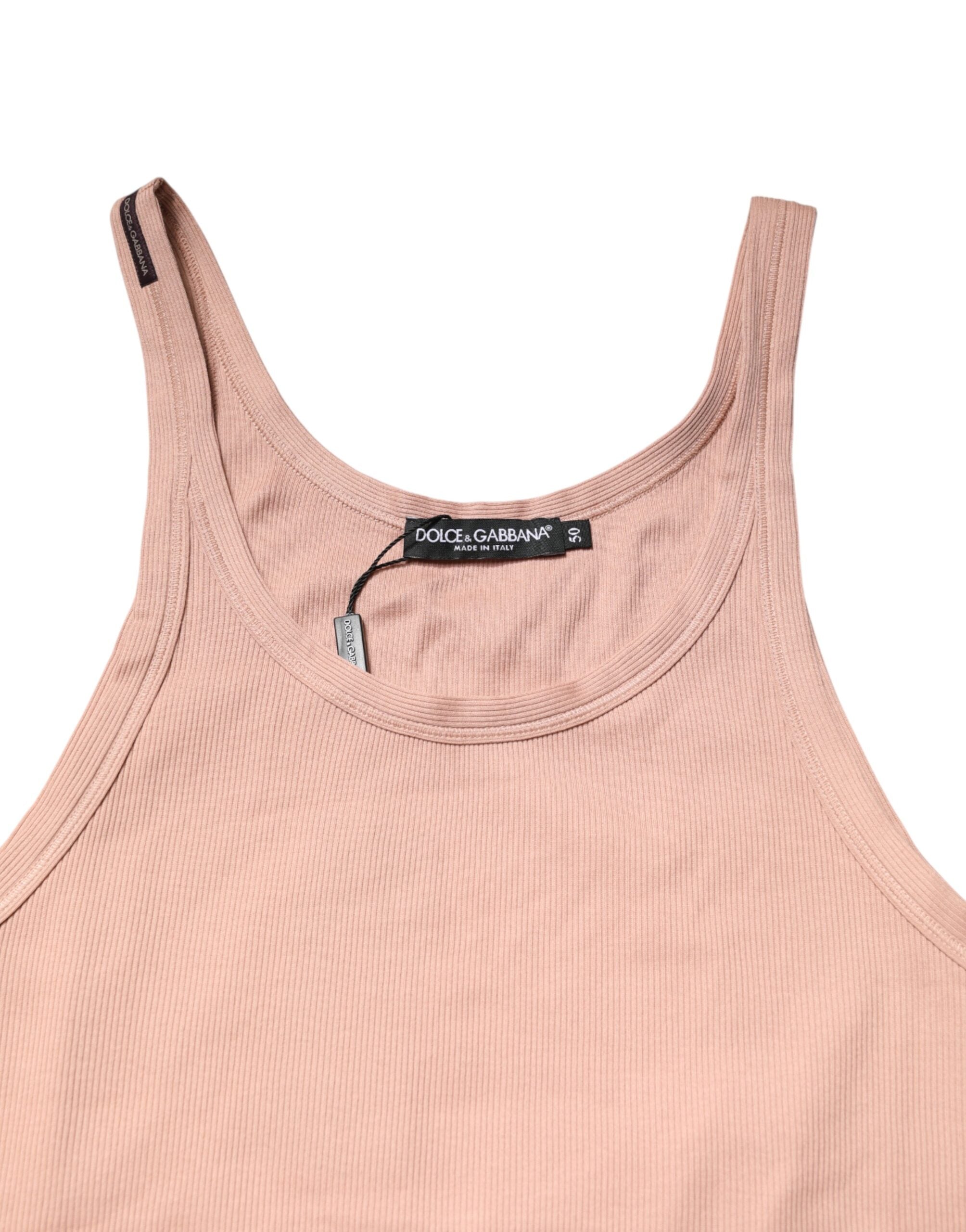 Dolce & Gabbana Pink Sleeveless Round Neck Tank Top  Men's T-shirt