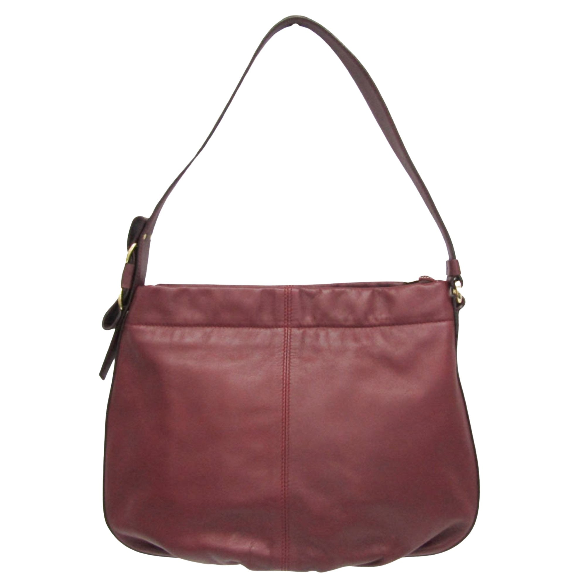 Salvatore Ferragamo Vara Burgundy Leather Shoulder Bag (Pre-Owned)