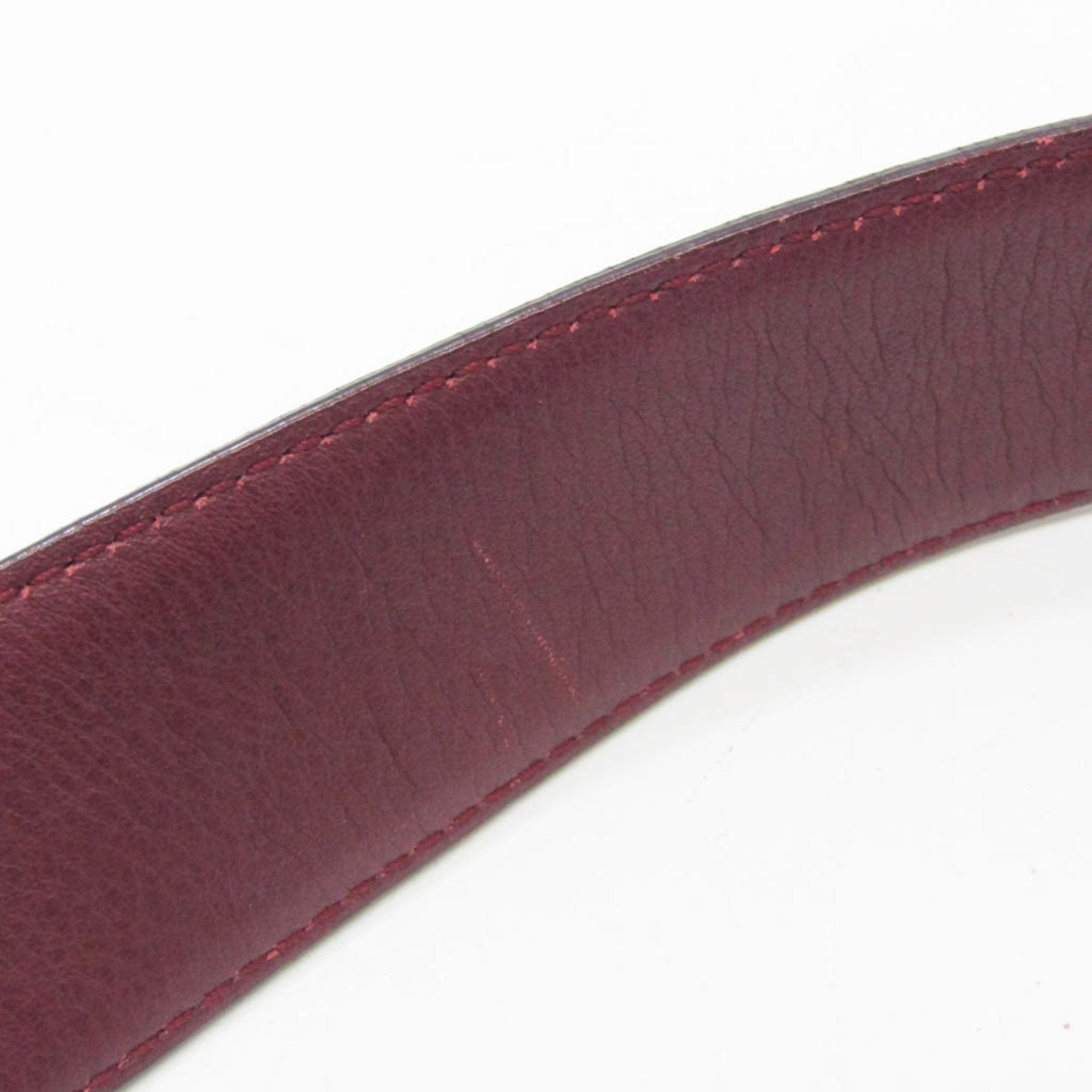 Salvatore Ferragamo Vara Burgundy Leather Shoulder Bag (Pre-Owned)