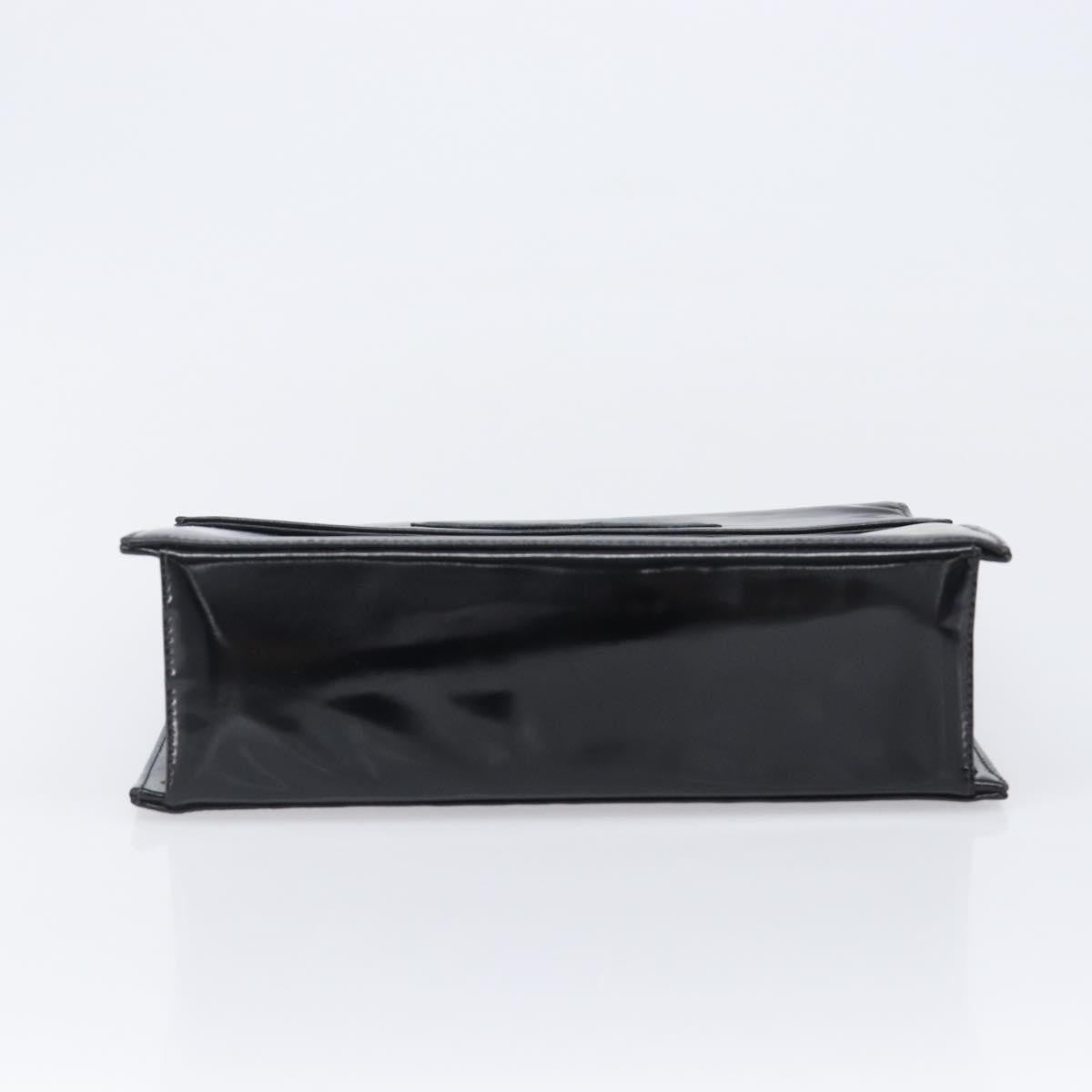 Chanel Chain Handle Leather Black Patent_Leather Tote Bag Bag (Pre-Owned)