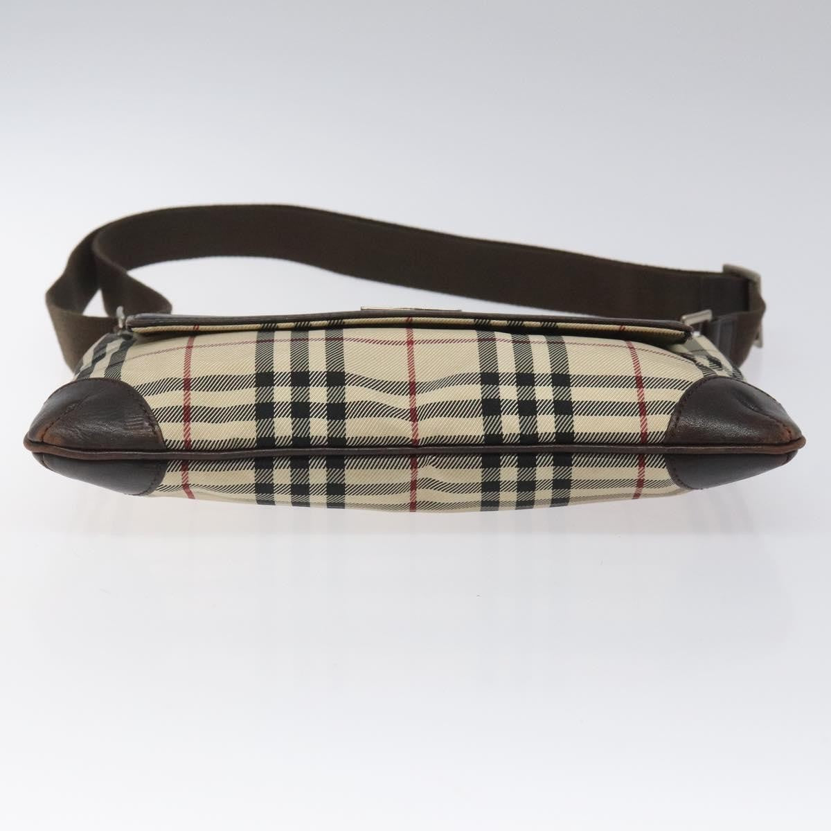 Burberry Nova Check Canvas And Leather Beige Canvas Shoulder Bag Bag (Pre-Owned)