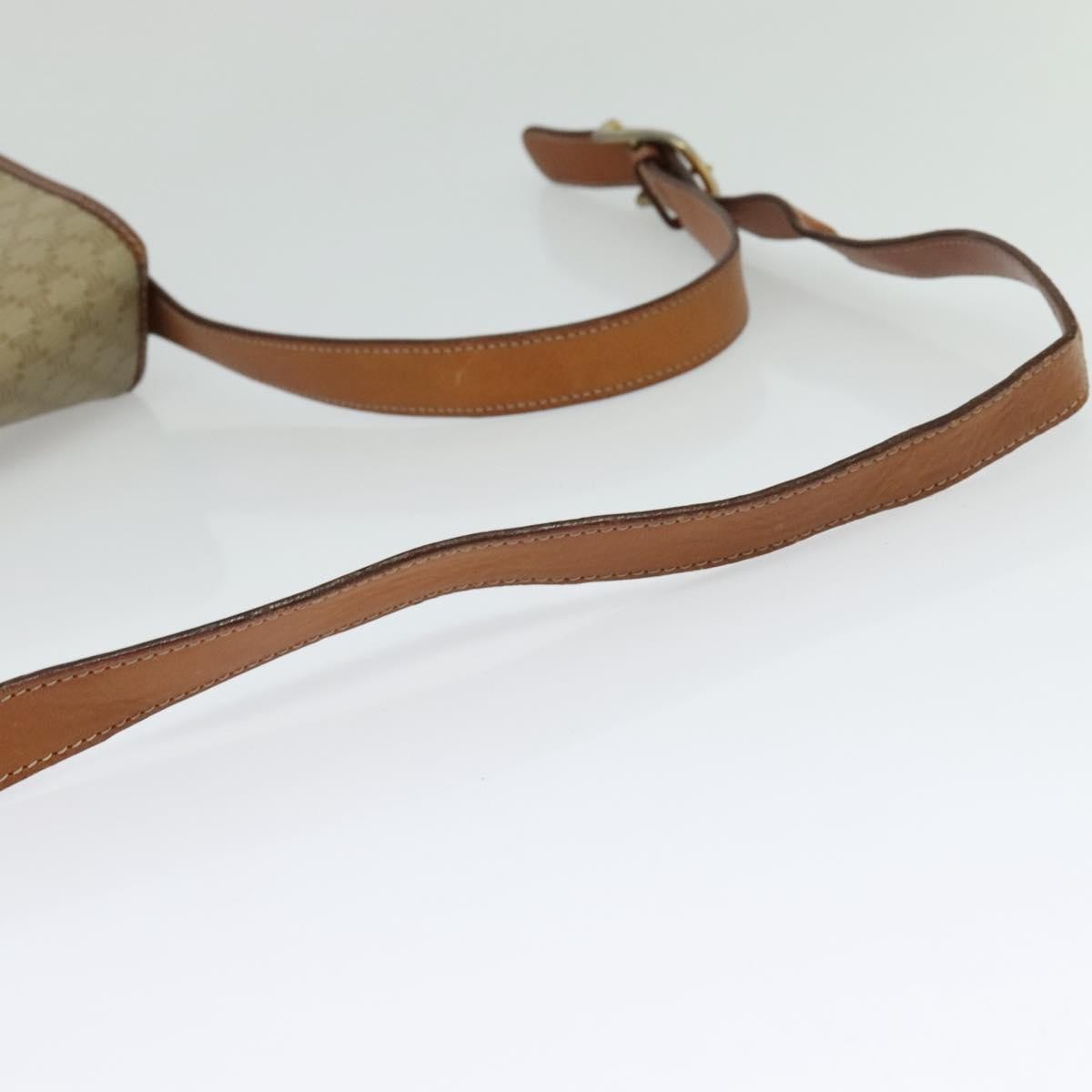 Celine Vintage Macadam Canvas And Leather Beige Canvas Shoulder Bag Bag (Pre-Owned)