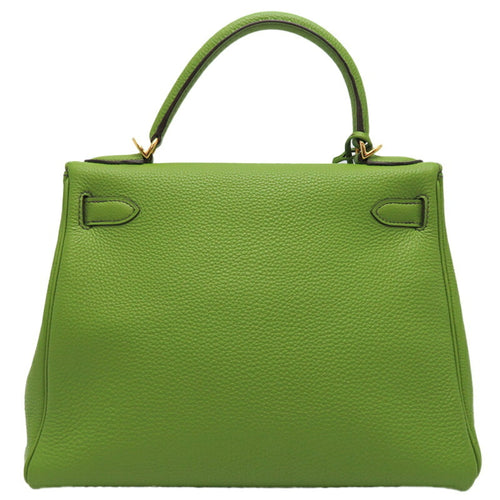 Hermès Kelly 28 Green Leather Handbag (Pre-Owned)