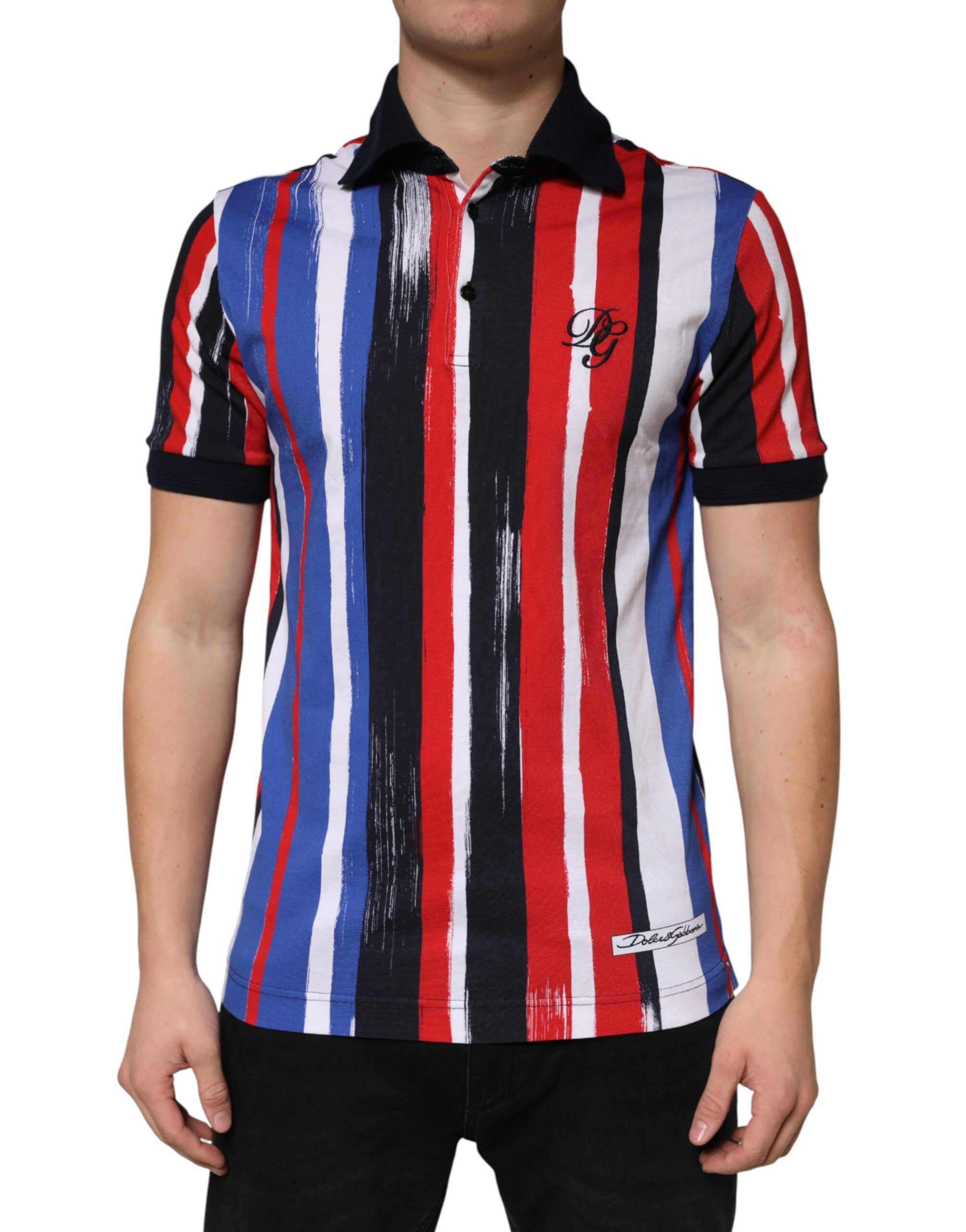 Dolce & Gabbana Multicolor Stripes Cotton Men Polo Men's T-shirt