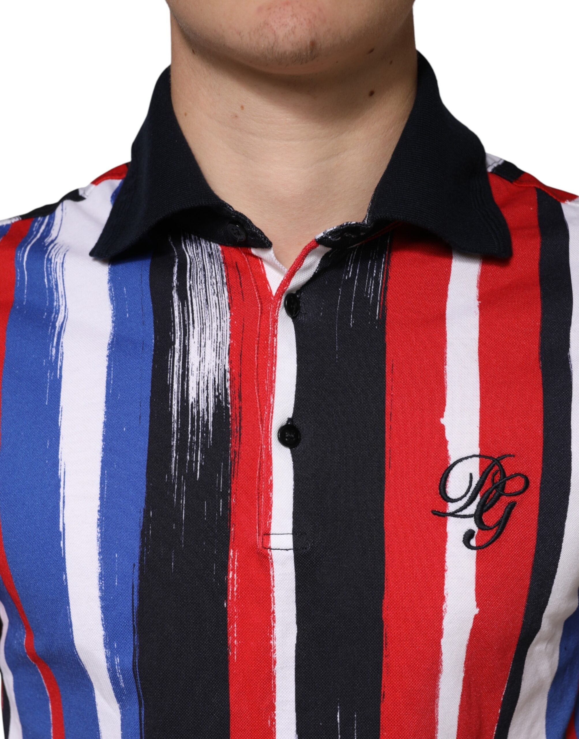 Dolce & Gabbana Multicolor Stripes Cotton Men Polo Men's T-shirt