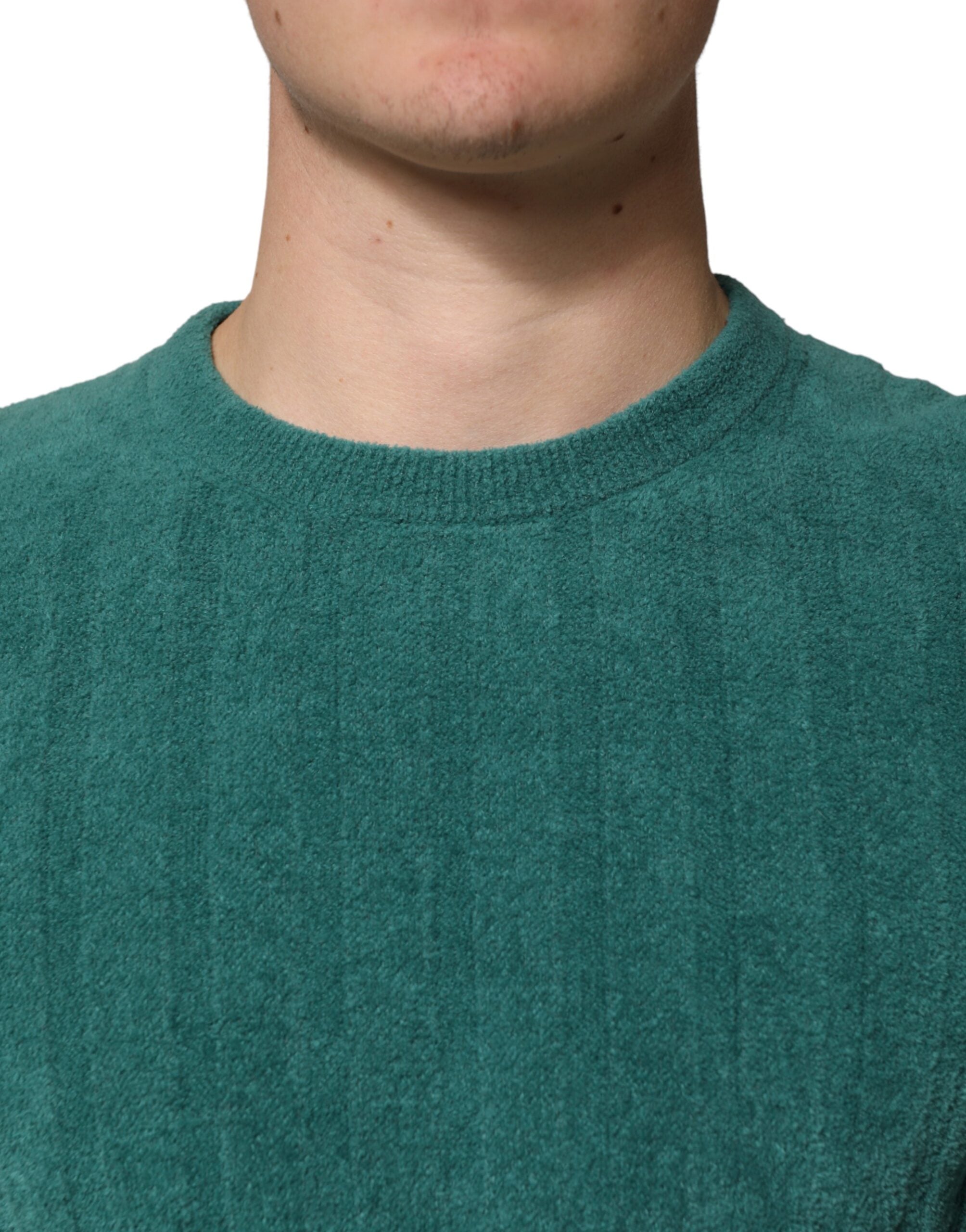 Dolce & Gabbana Dark Green Cotton Blend Men Crew Neck Men's T-shirt