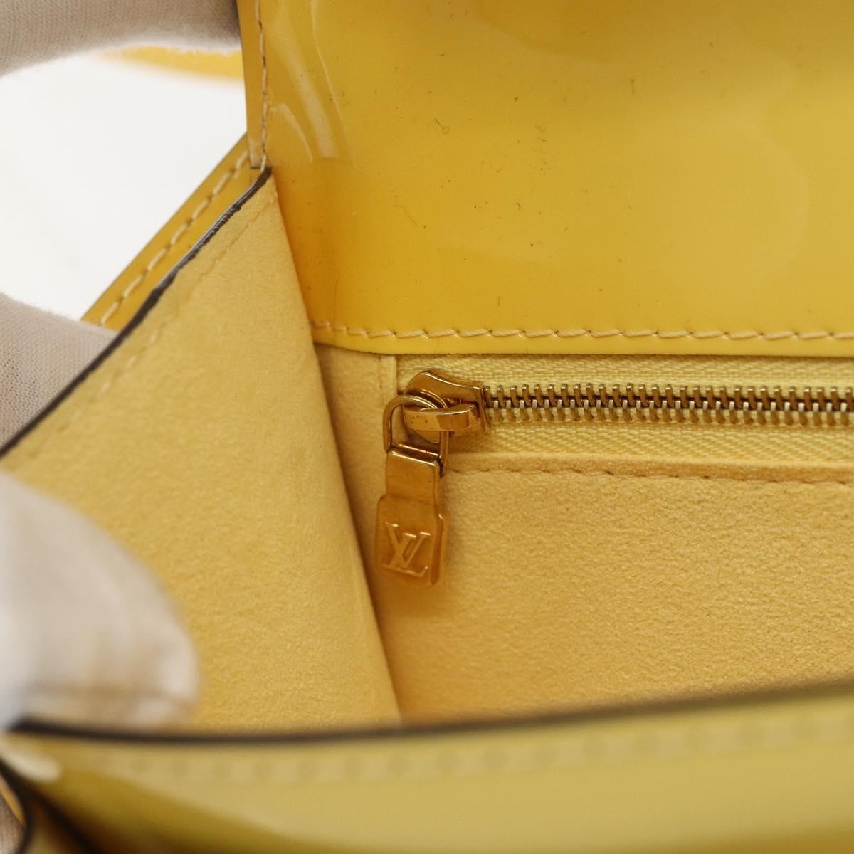 Louis Vuitton Monceau Vernis Yellow Patent_Leather Handbag (Pre-Owned)