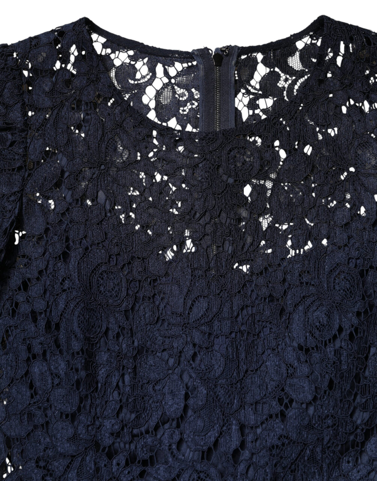 Dolce & Gabbana Blue Lace Ruffle A-line Knee Length Women's Dress
