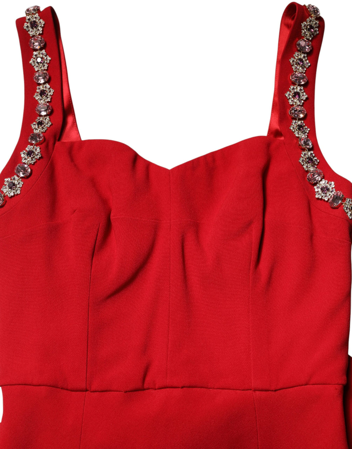 Dolce & Gabbana Red Embellished Bodycon Long Gown Women's Dress (Pre-Owned)