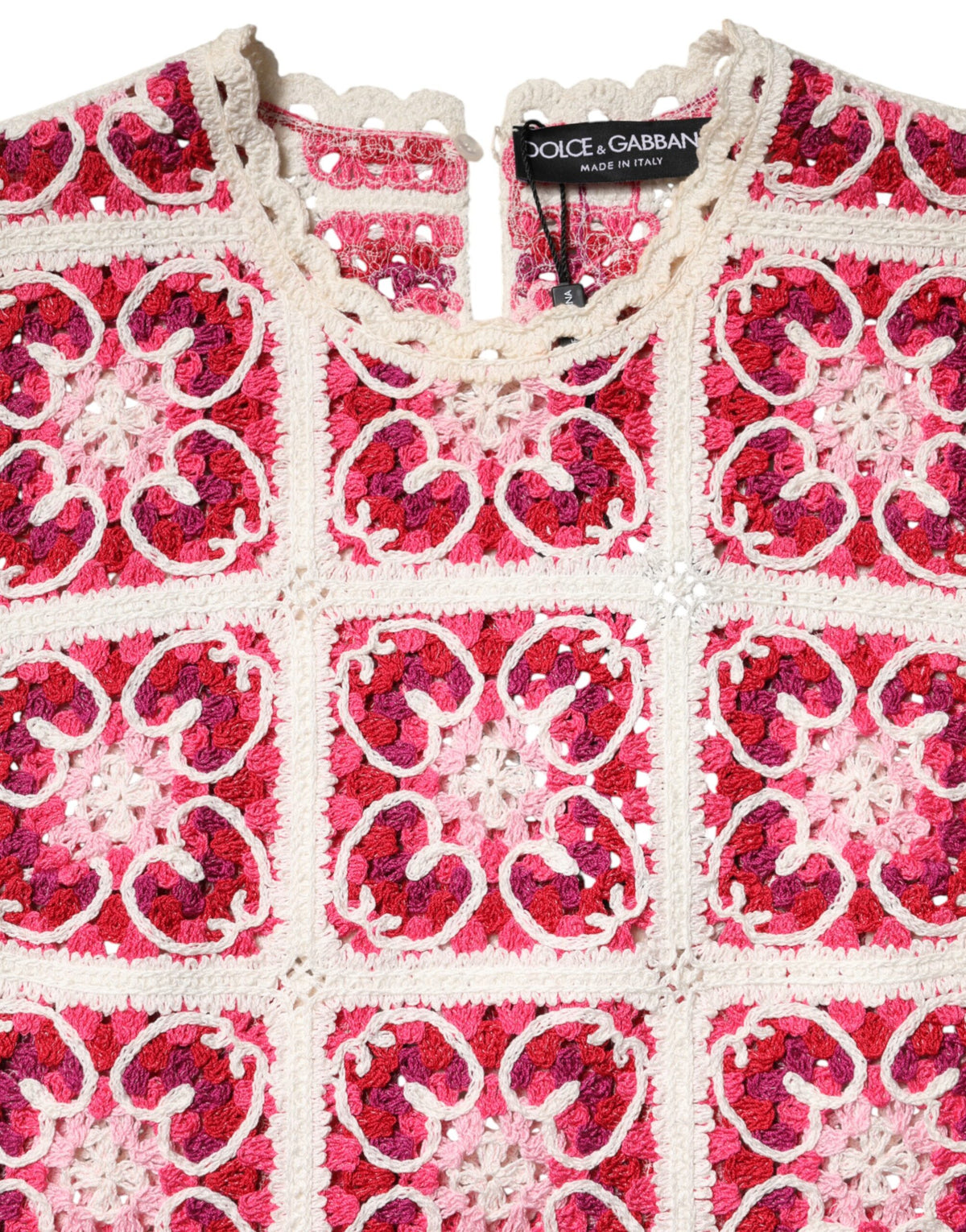 Dolce & Gabbana Multicolor Brick Stitched Crochet Mini Women's Dress