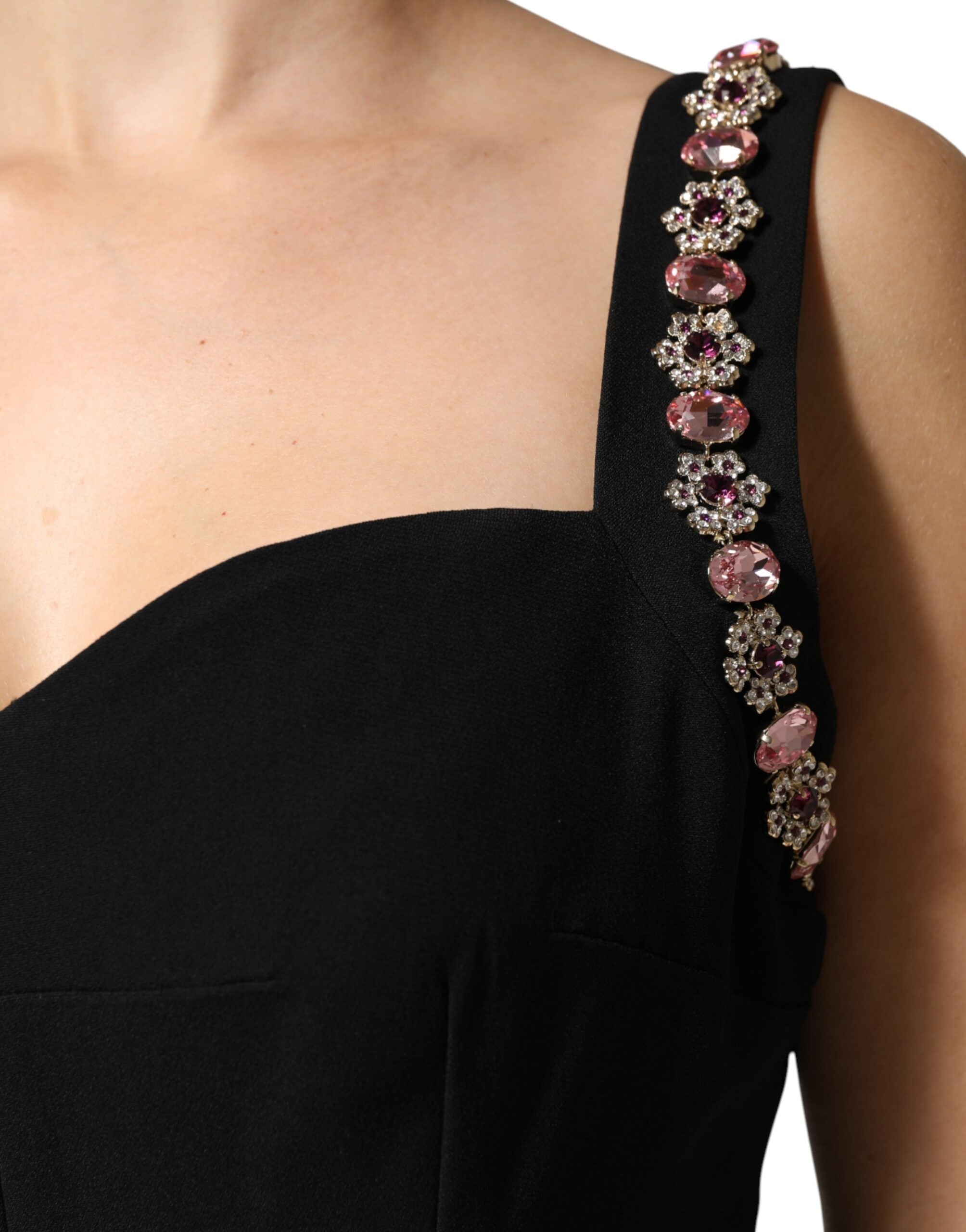 Dolce & Gabbana Black Embellished Bodycon Long Gown Women's Dress