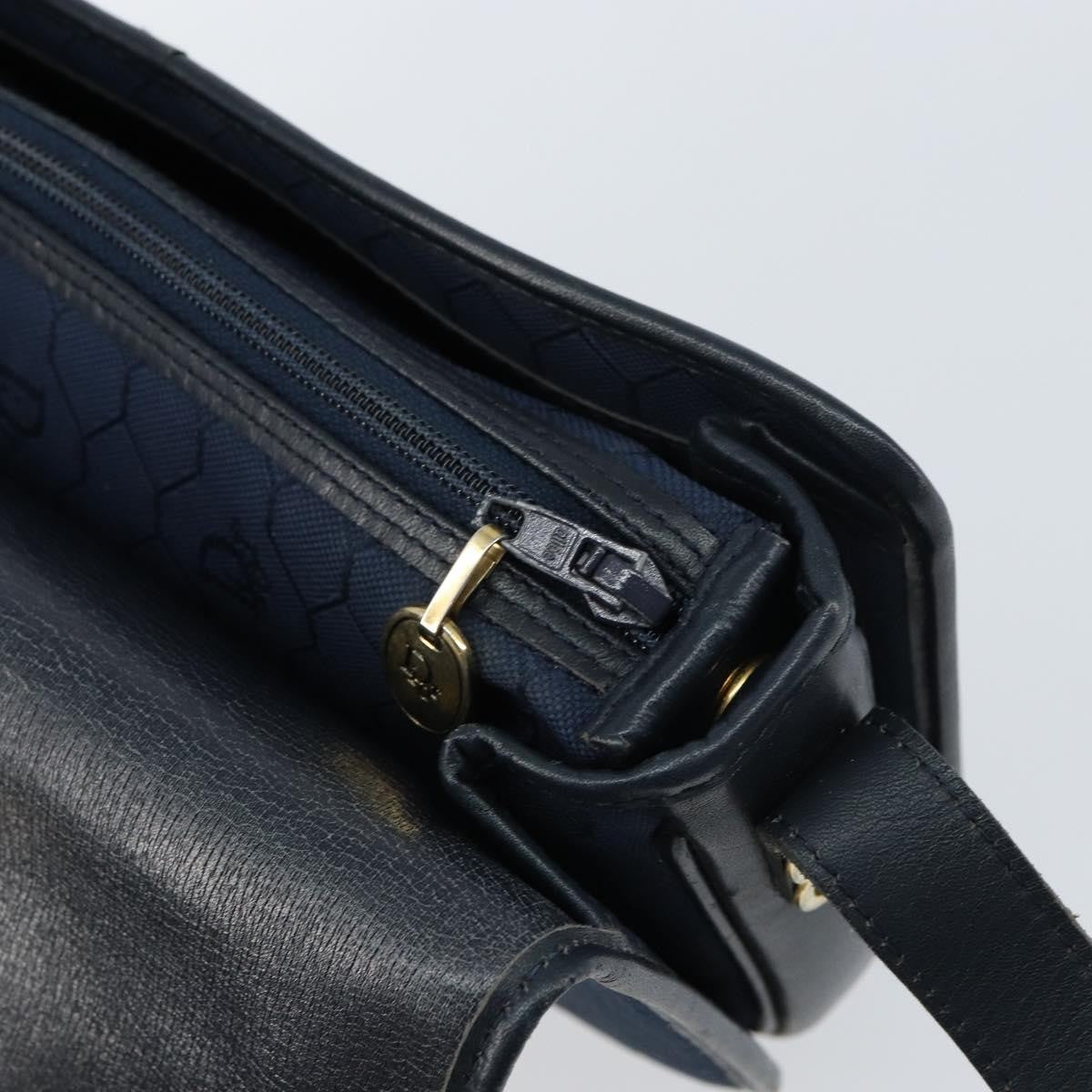 Christian Dior Vintage Honeycomb Canvas Navy Canvas Shoulder Bag Bag (Pre-Owned)