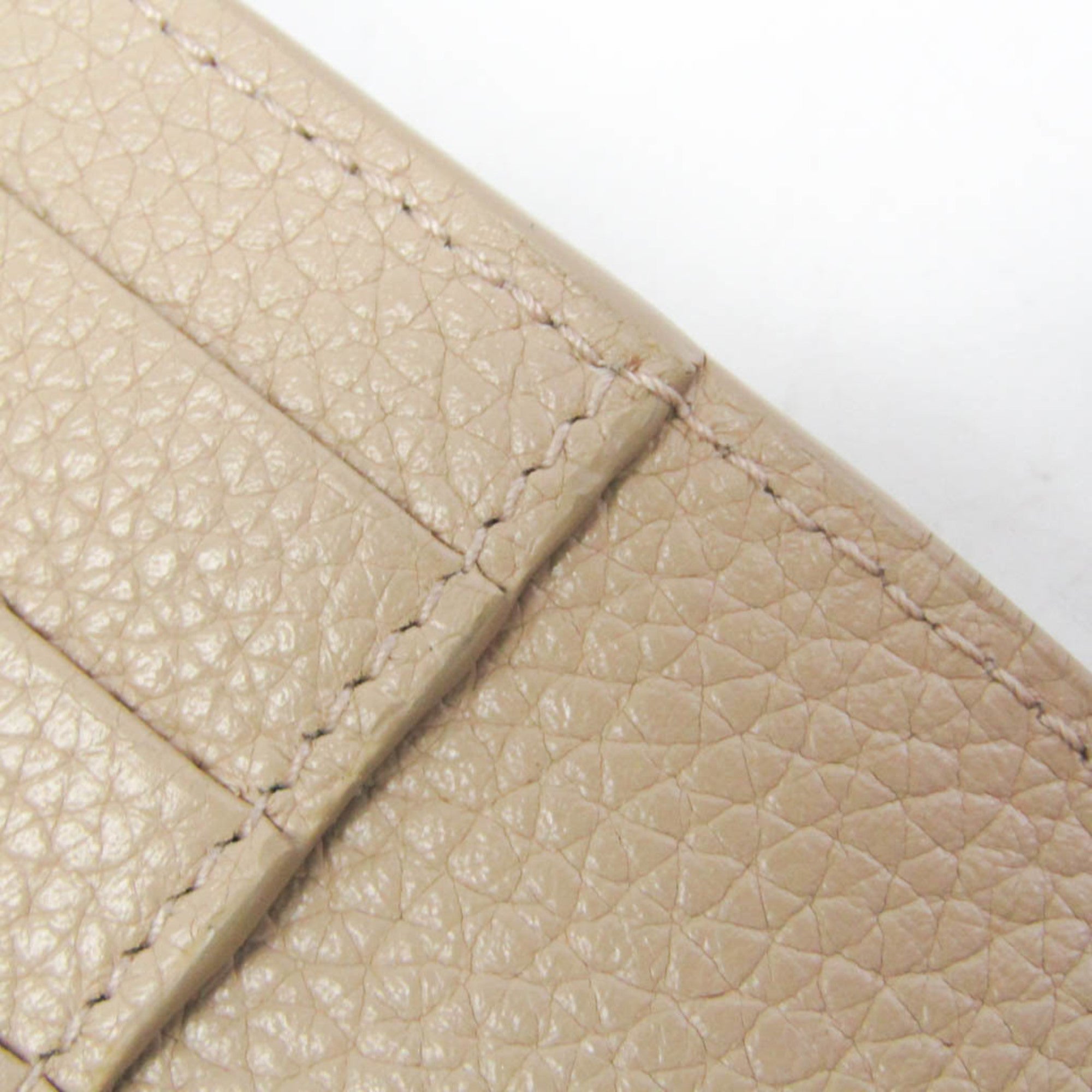 Saint Laurent Sac De Jour Souple Card Case Leather Beige Leather Wallets Accessory (Pre-Owned)