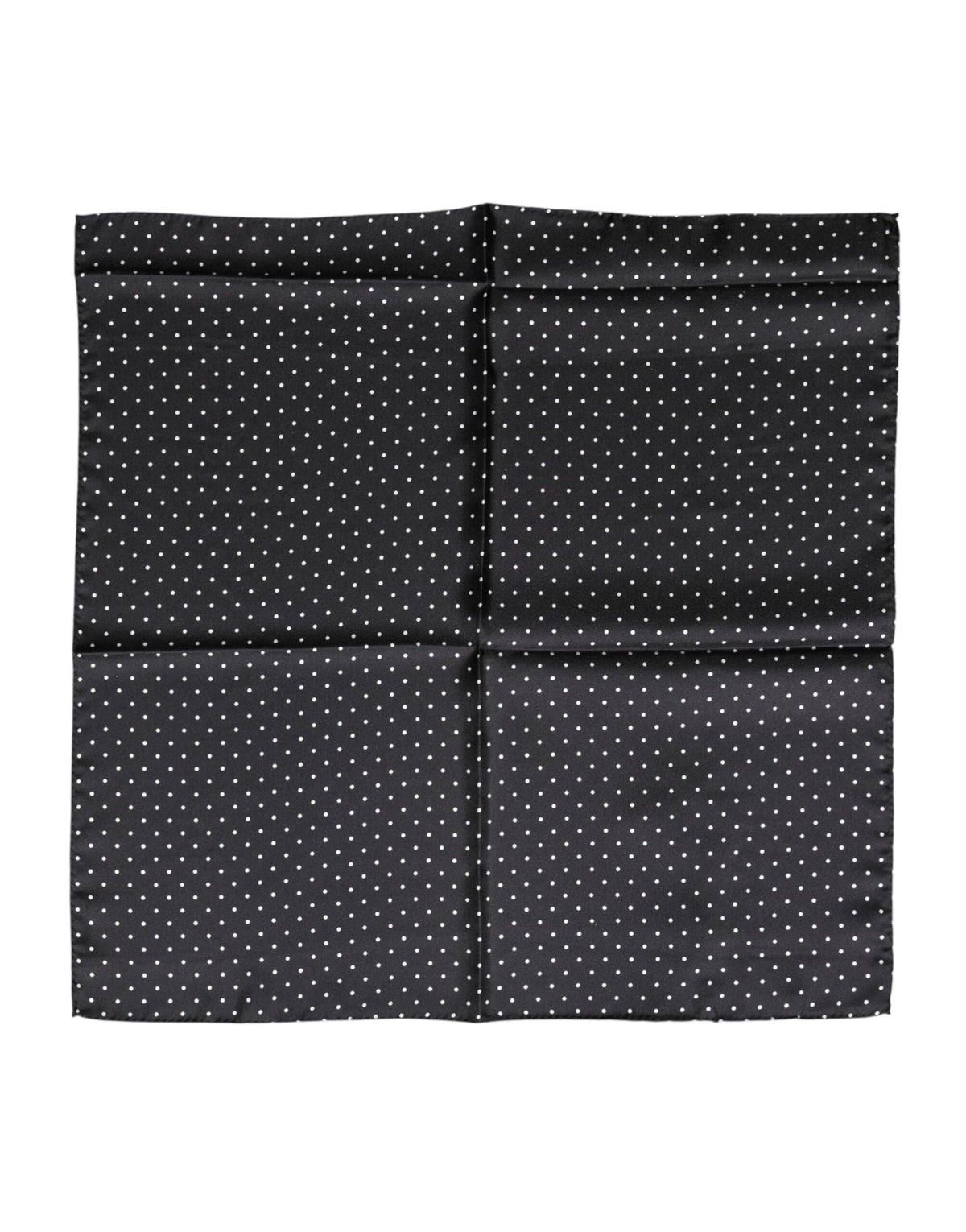 Dolce & Gabbana Black Polka Dot Silk Square Foulard Women's Scarf