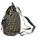 Fendi Zucca Brown Canvas Backpack Bag (Pre-Owned)