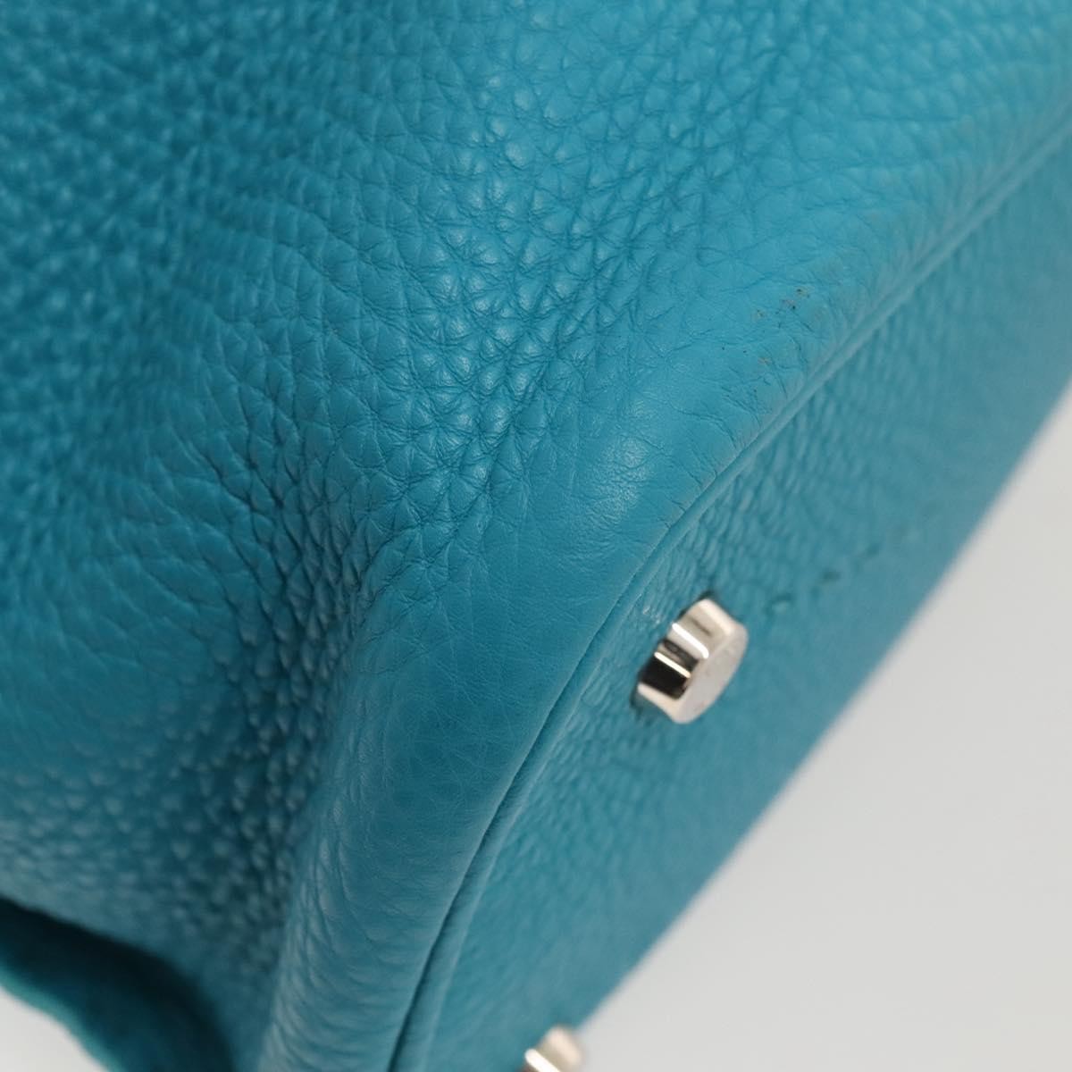 Fendi Selleria Anna Bucket Leather Blue Leather Handbag (Pre-Owned)
