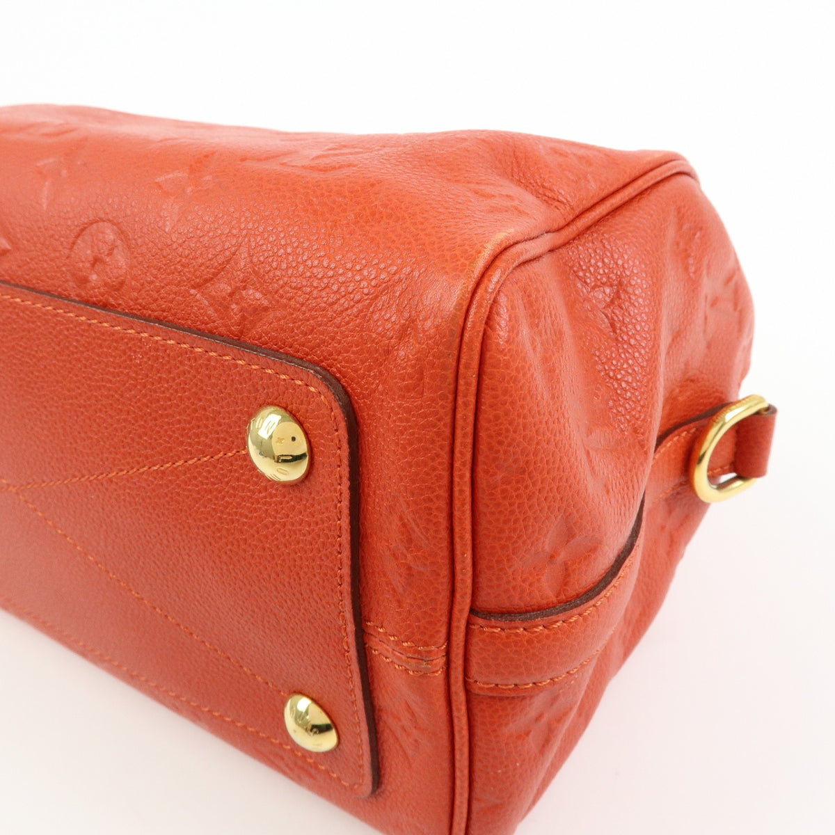 Louis Vuitton Speedy Bandouliere Monogram Empreinte Leather Orange Leather Handbag (Pre-Owned)
