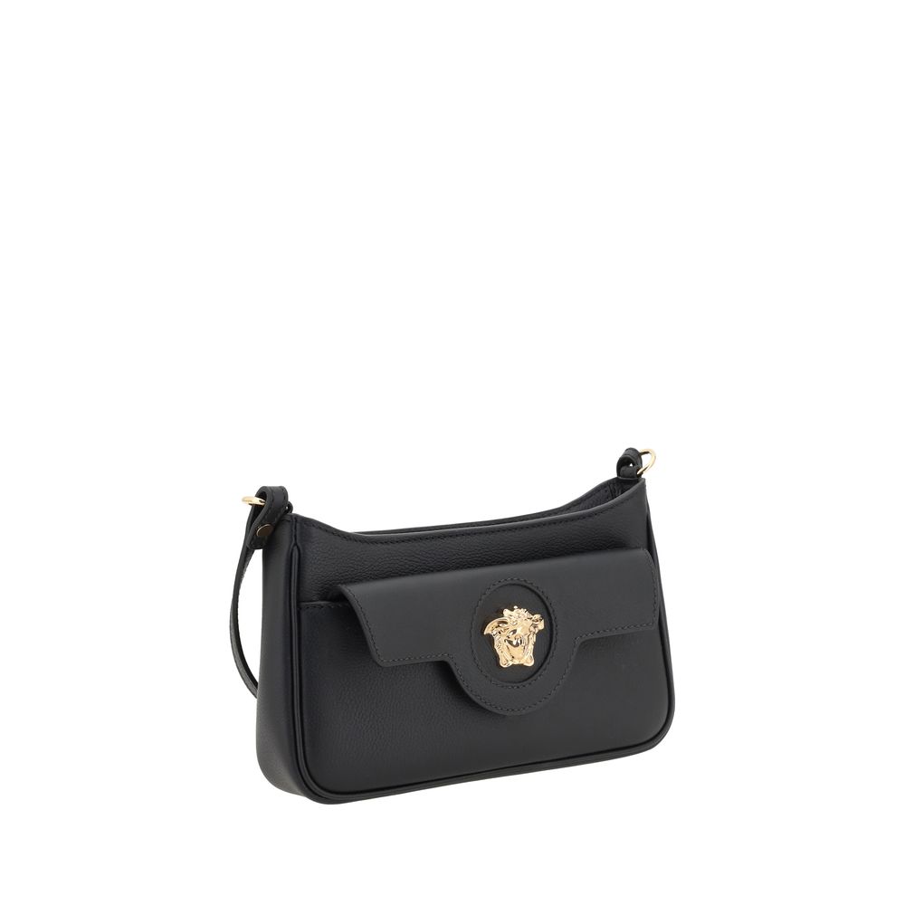 Versace Black Calf Leather Bos Taurus Shoulder Women's Bag