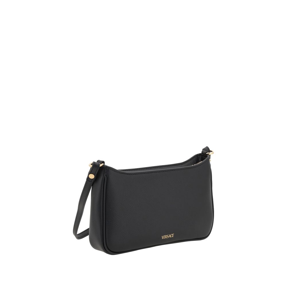Versace Black Calf Leather Bos Taurus Shoulder Women's Bag