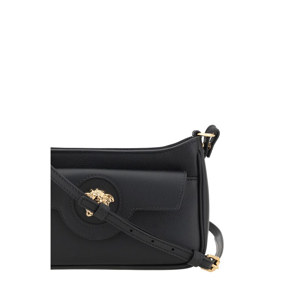 Versace Black Calf Leather Bos Taurus Shoulder Women's Bag