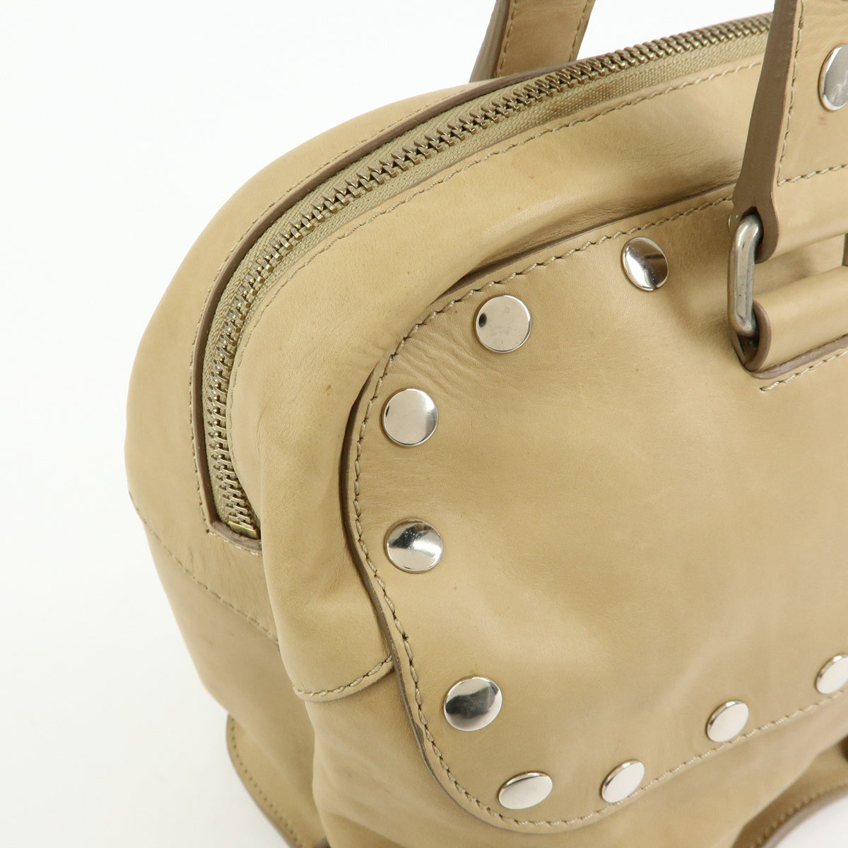 Celine Bowling Leather Beige Leather Handbag (Pre-Owned)