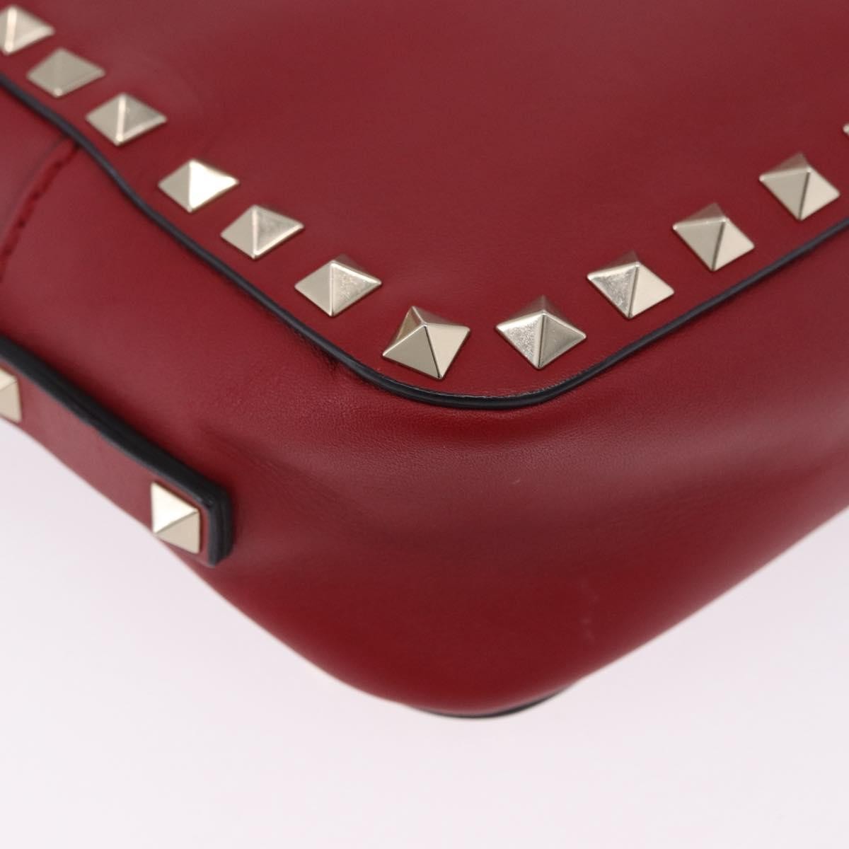 Valentino Garavani Rockstud Camera Leather Red Leather Crossbody Bag Bag (Pre-Owned)