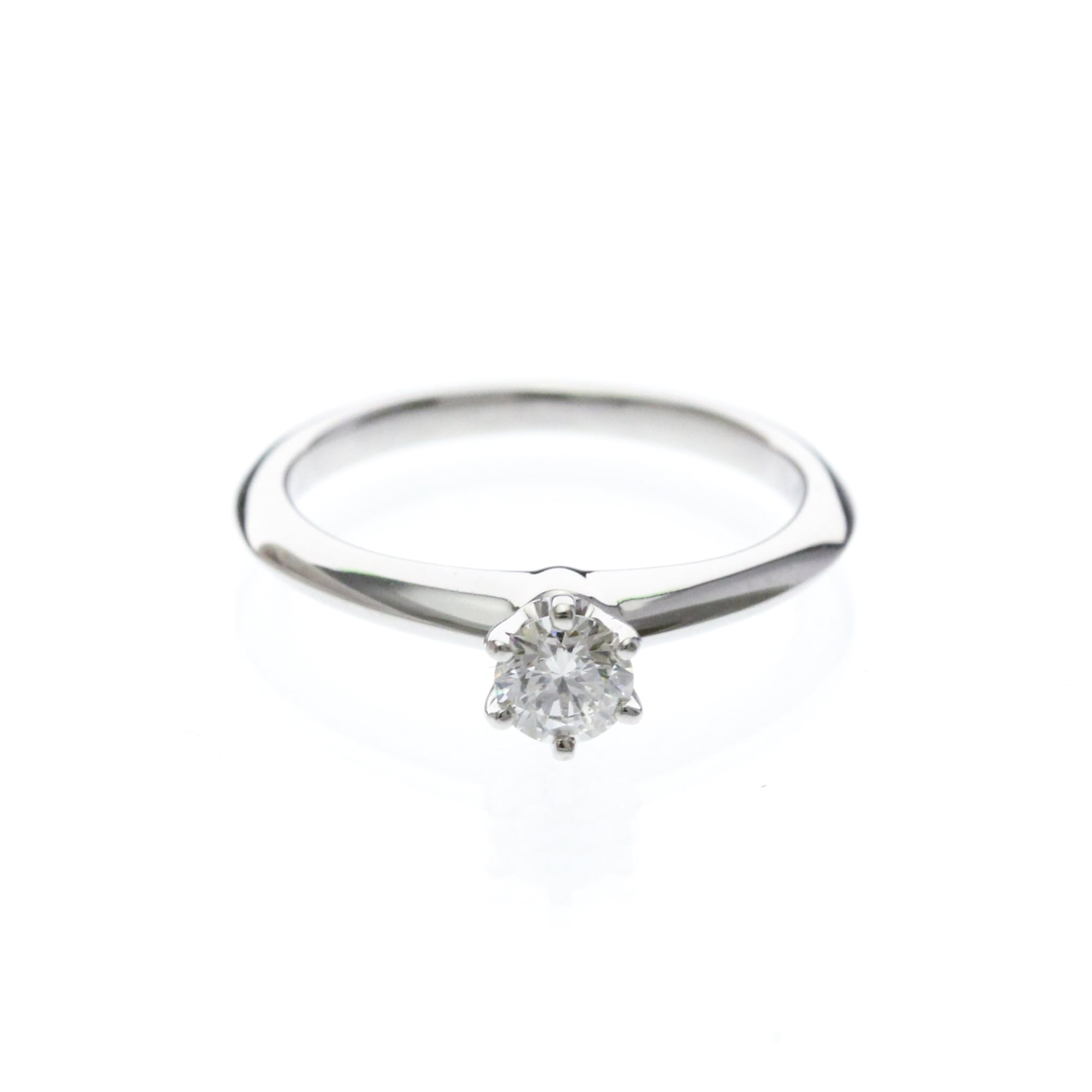 Tiffany & Co. Tiffany Setting Solitaire Platinum With Rbc Diamond H/Vs1 Clear Platinum Ring Jewelry (Pre-Owned)