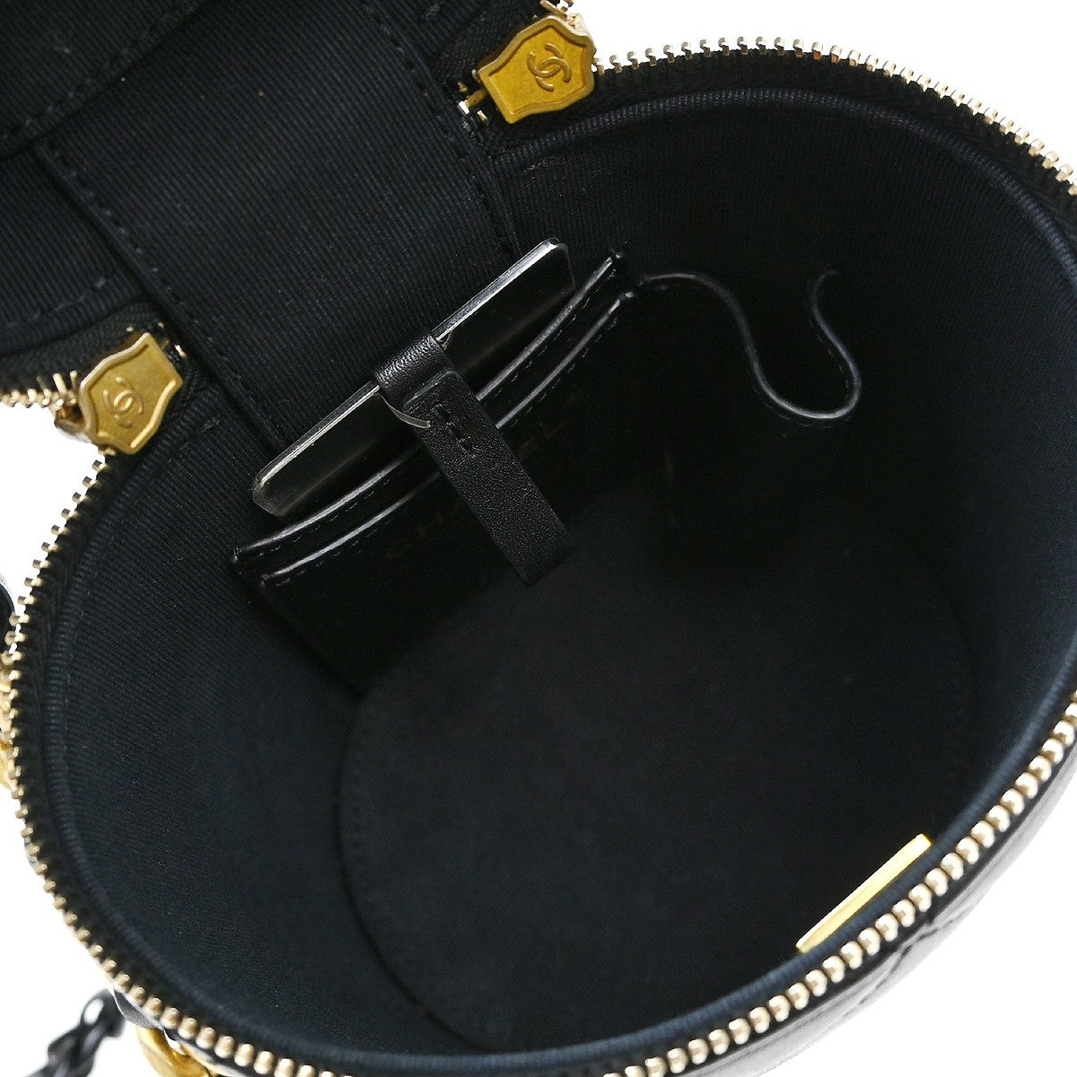 Chanel Side Note Vanity Case Quilted Lambskin Black Leather Shoulder Bag Bag (Pre-Owned)