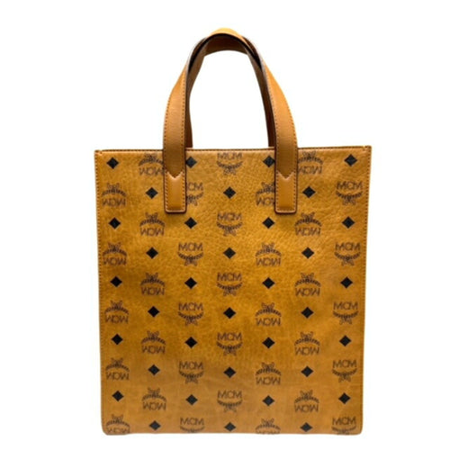 MCM Visetos Brown Leather Tote Bag (Pre-Owned)