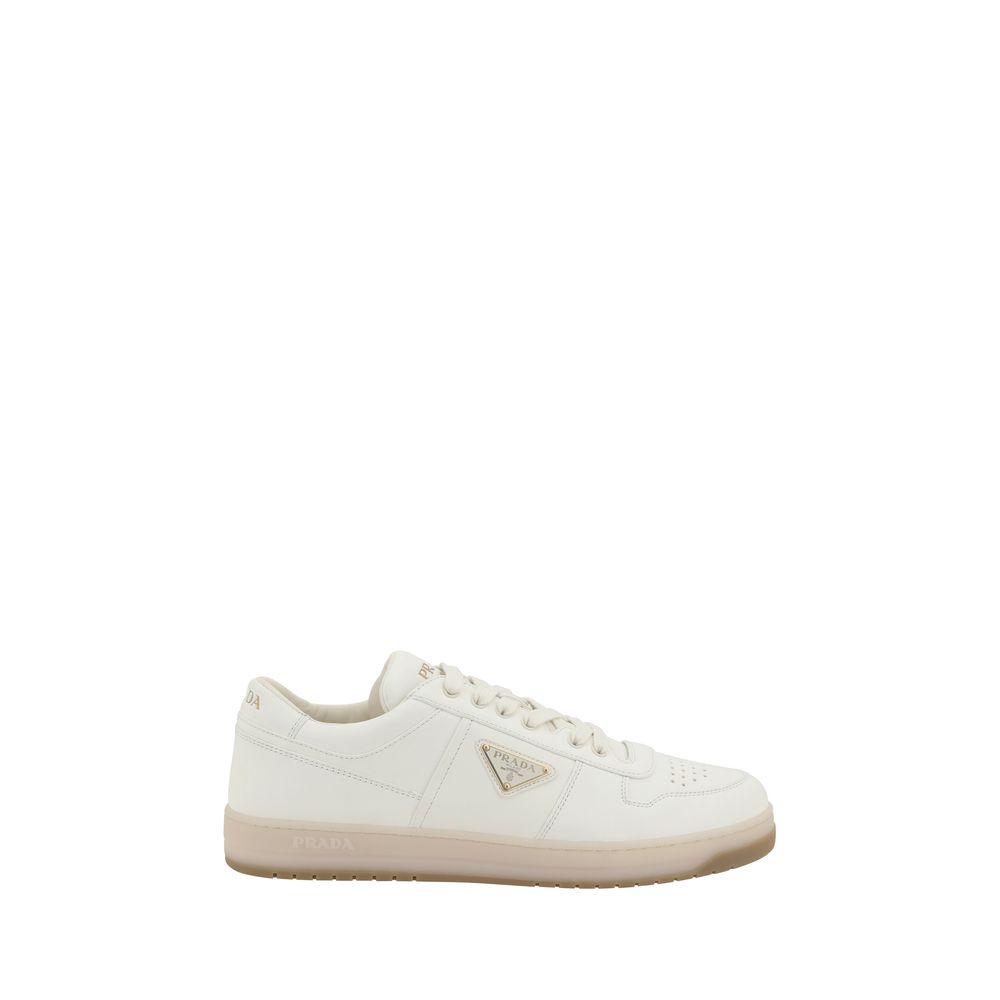 Prada White Calf Leather Bos Taurus Low Top Men's Sneakers