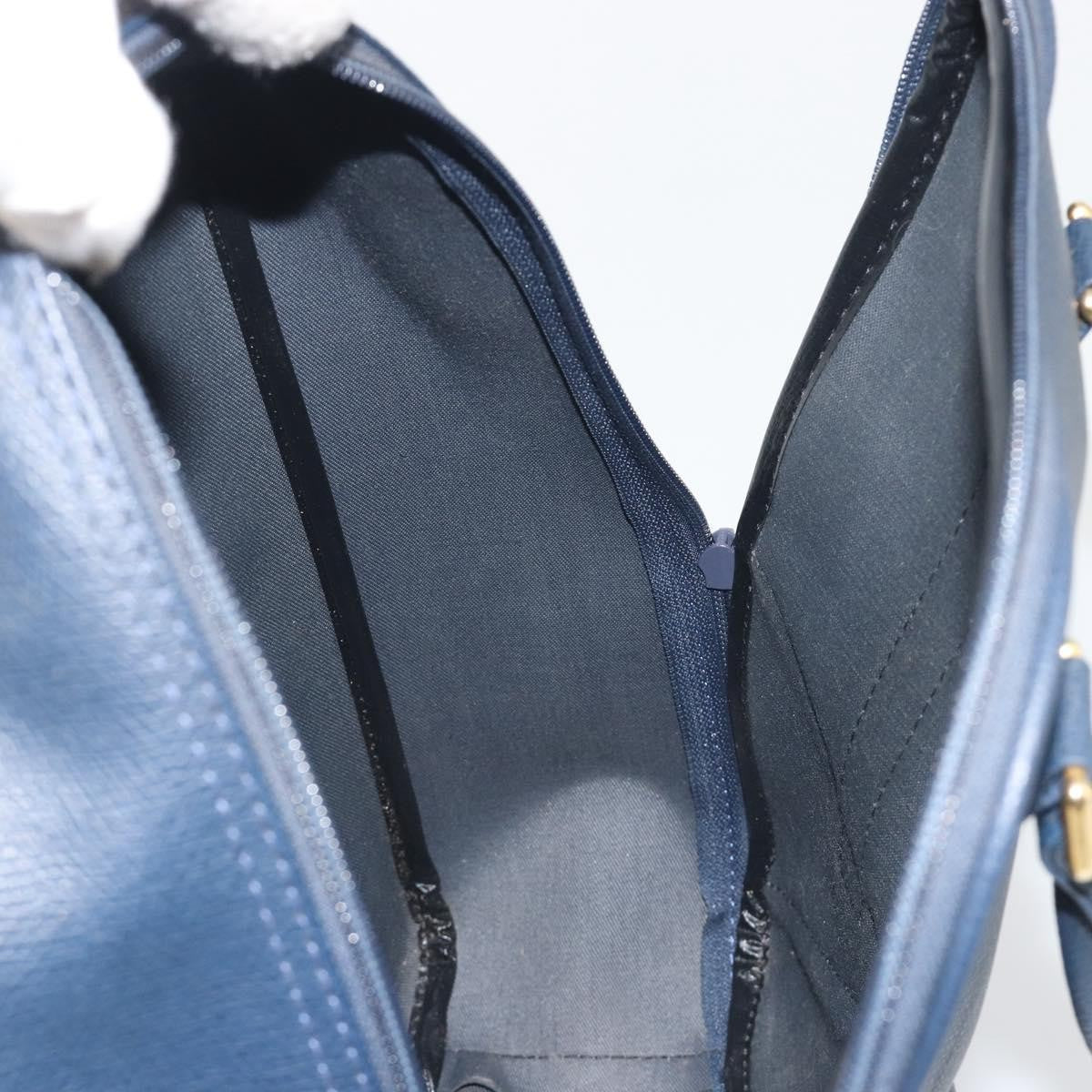 Burberry Nova Check Nova Check Canvas And Leather Navy Leather Handbag (Pre-Owned)